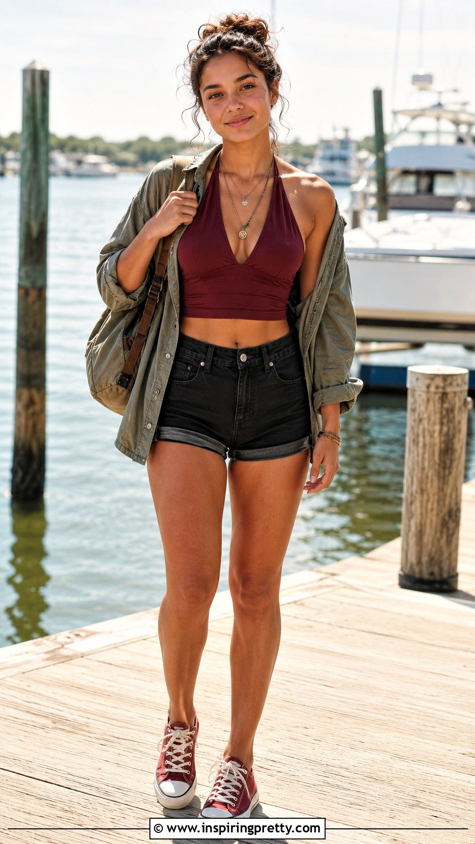 Burgundy Halter Outer Banks Crop Top Outfit - 20 outer banks crop tops