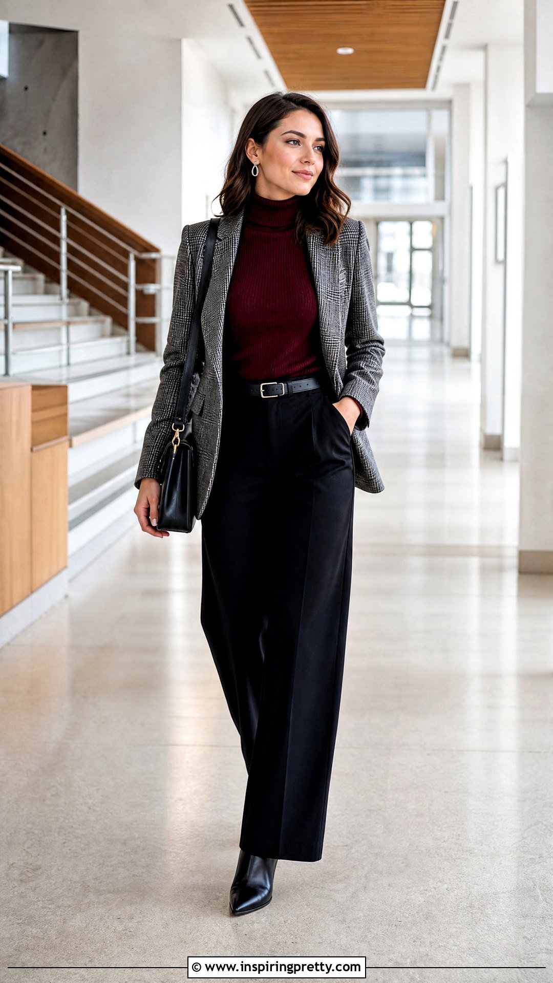 Burgundy Knit and Black Trousers Academia Outfit - 50 top academia ideas