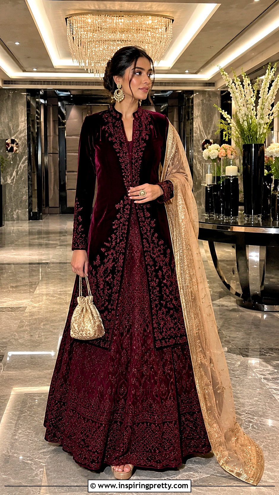 Burgundy Lehenga With Long Top - 50 Lehenga With Long Top outfit ideas