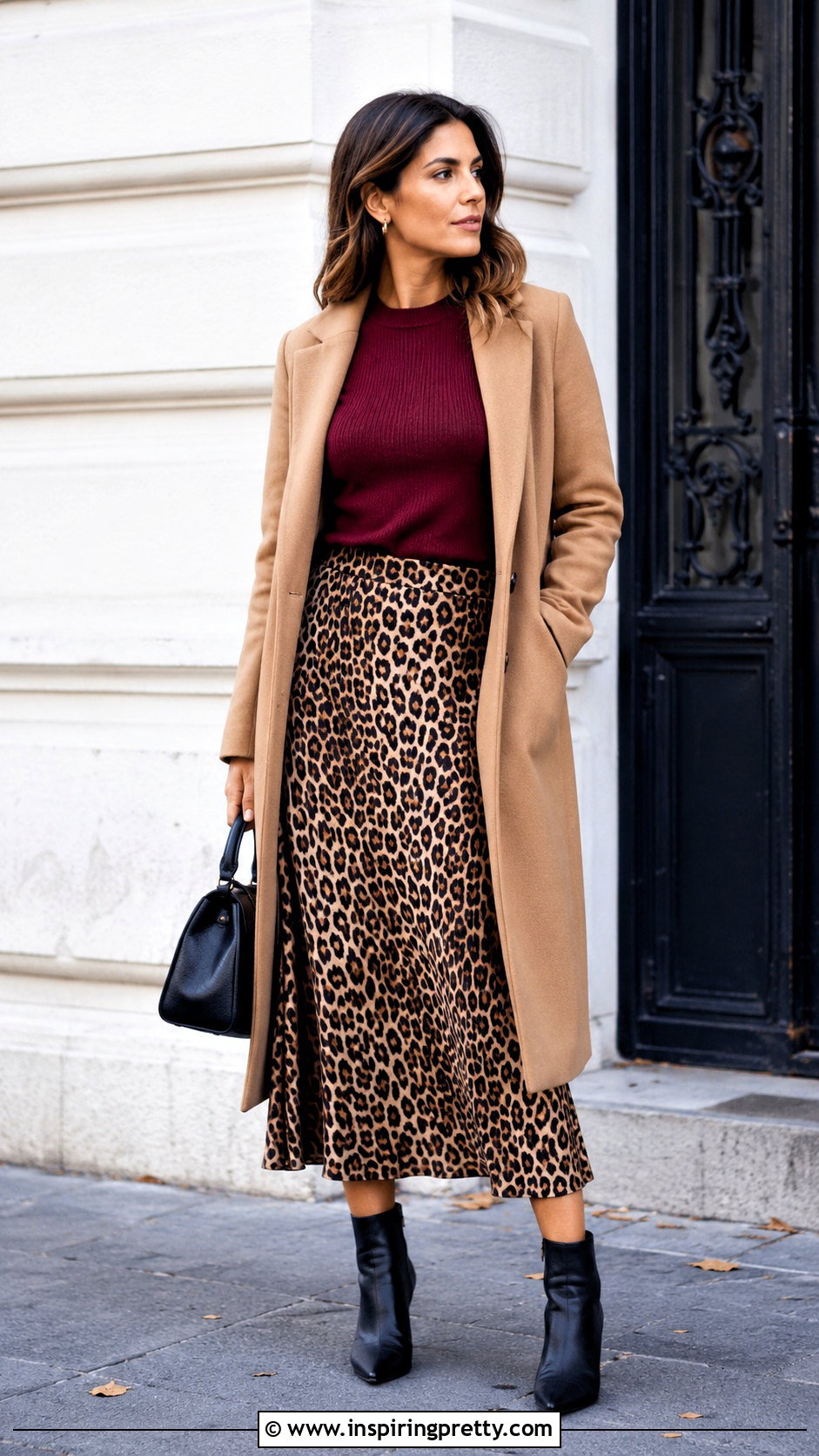 Burgundy Top With Leopard Skirt - 50 burgundy top outfit ideas