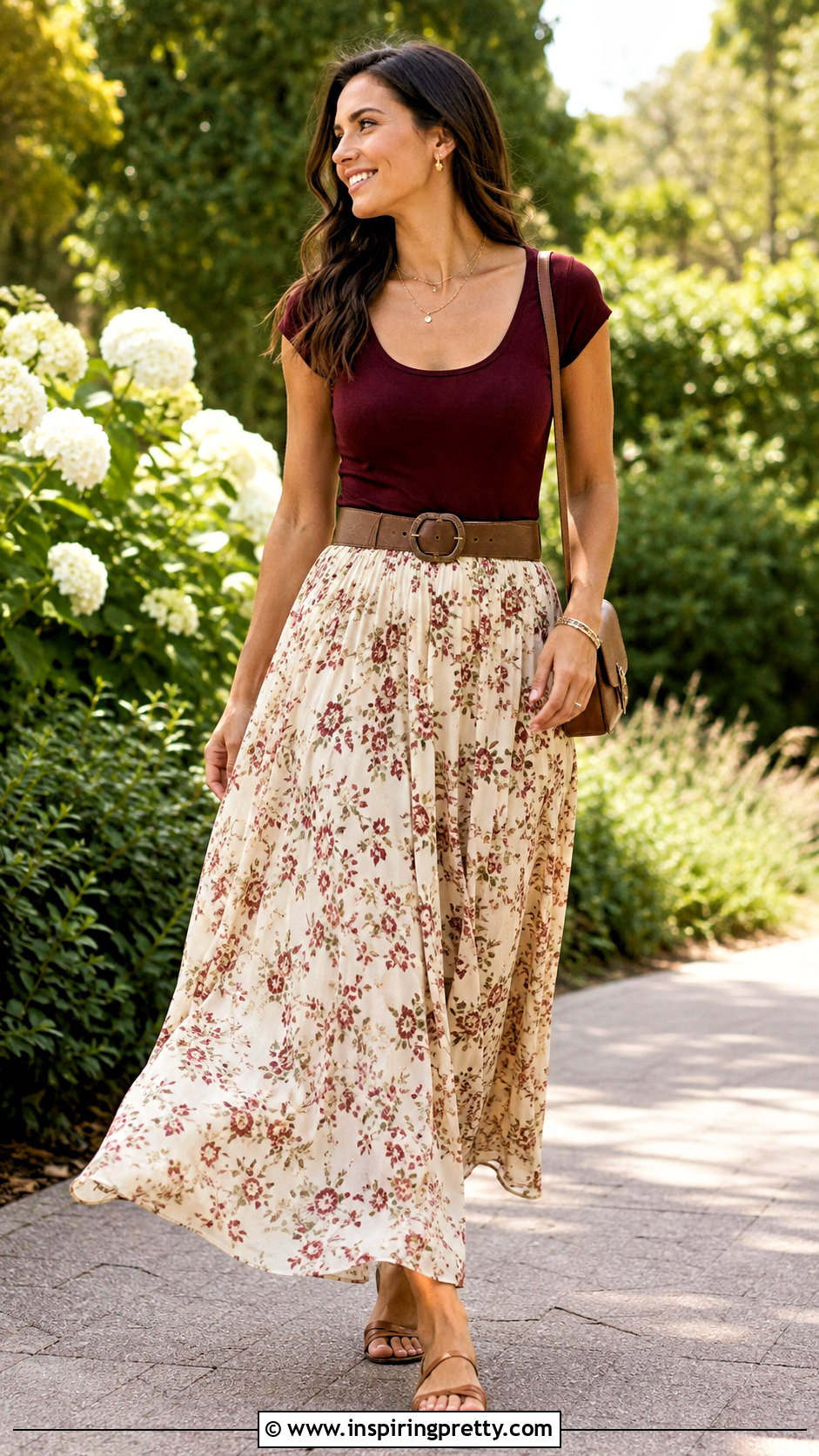 Burgundy Top With Maxi Skirt - 50 burgundy top outfit ideas