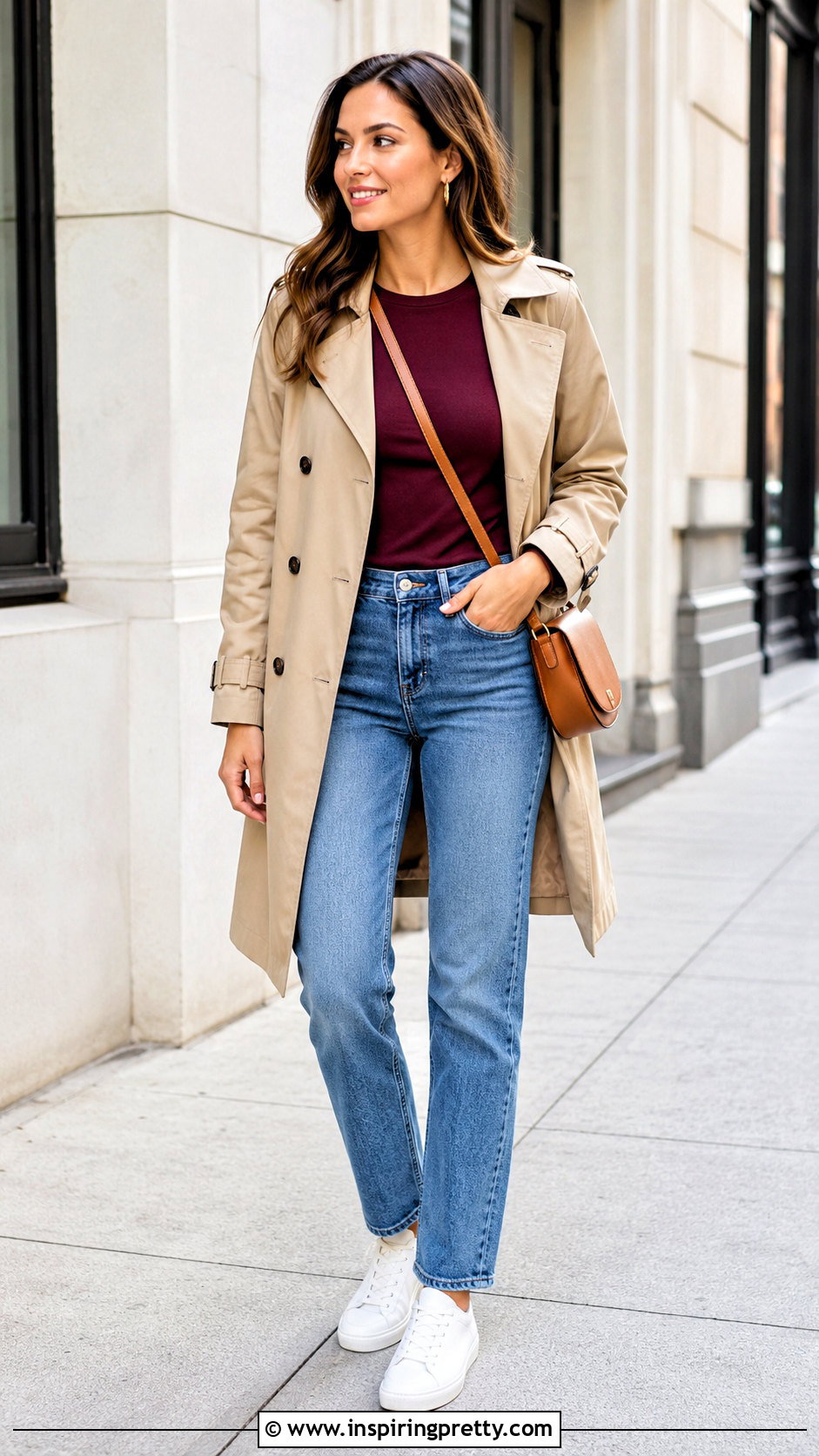 Burgundy Top With Straight Leg Jeans - 50 burgundy top outfit ideas