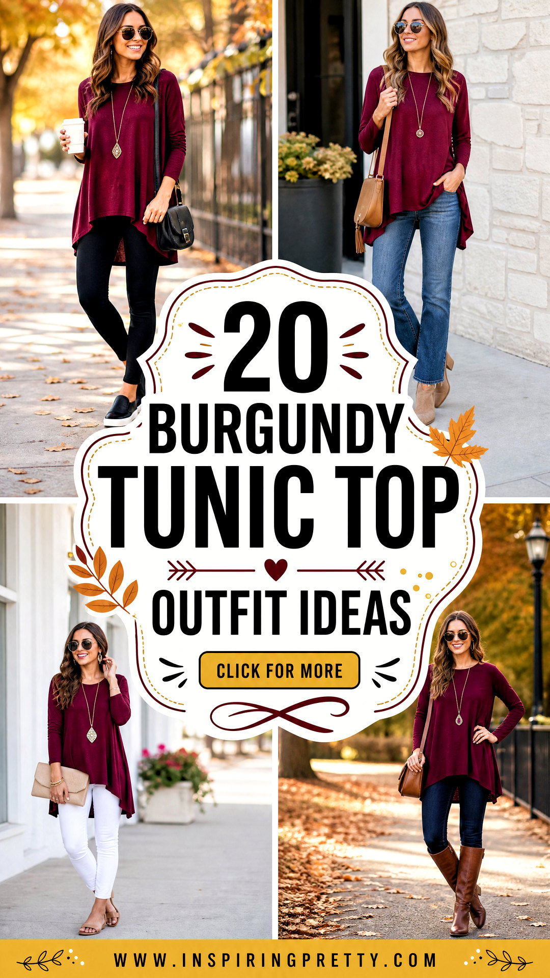 20 Burgundy Tunic Top Outfit Ideas for Polished Fall Style - 20 Burgundy Tunic Top Outfit Ideas for Polished Fall Style