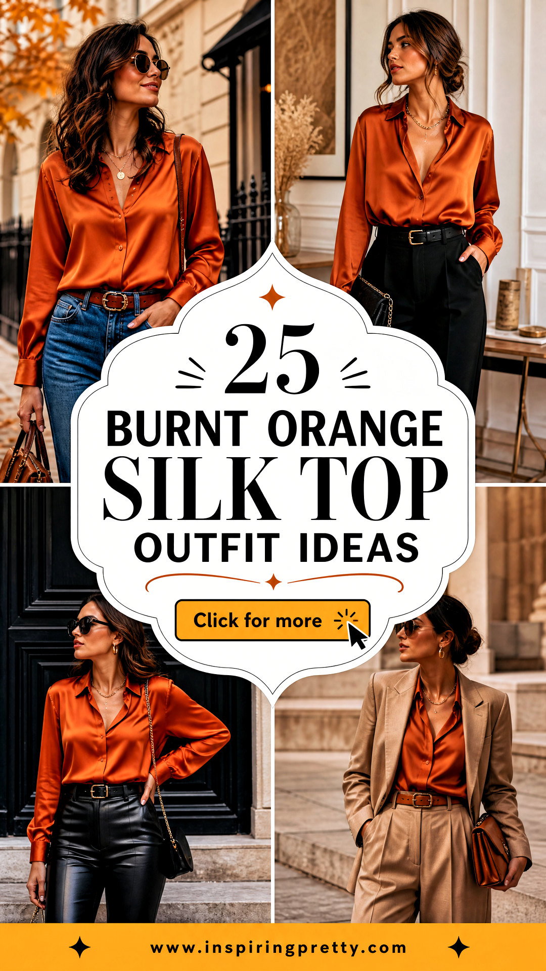 25 Burnt Orange Silk Top Outfit Ideas for Luxe Fall Style - 25 Burnt Orange Silk Top Outfit Ideas for Luxe Fall Style