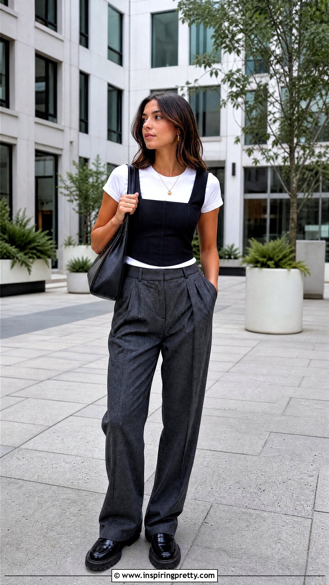 Bustier Over T Shirt Layered Top Outfit - 50 layered tops outfit ideas