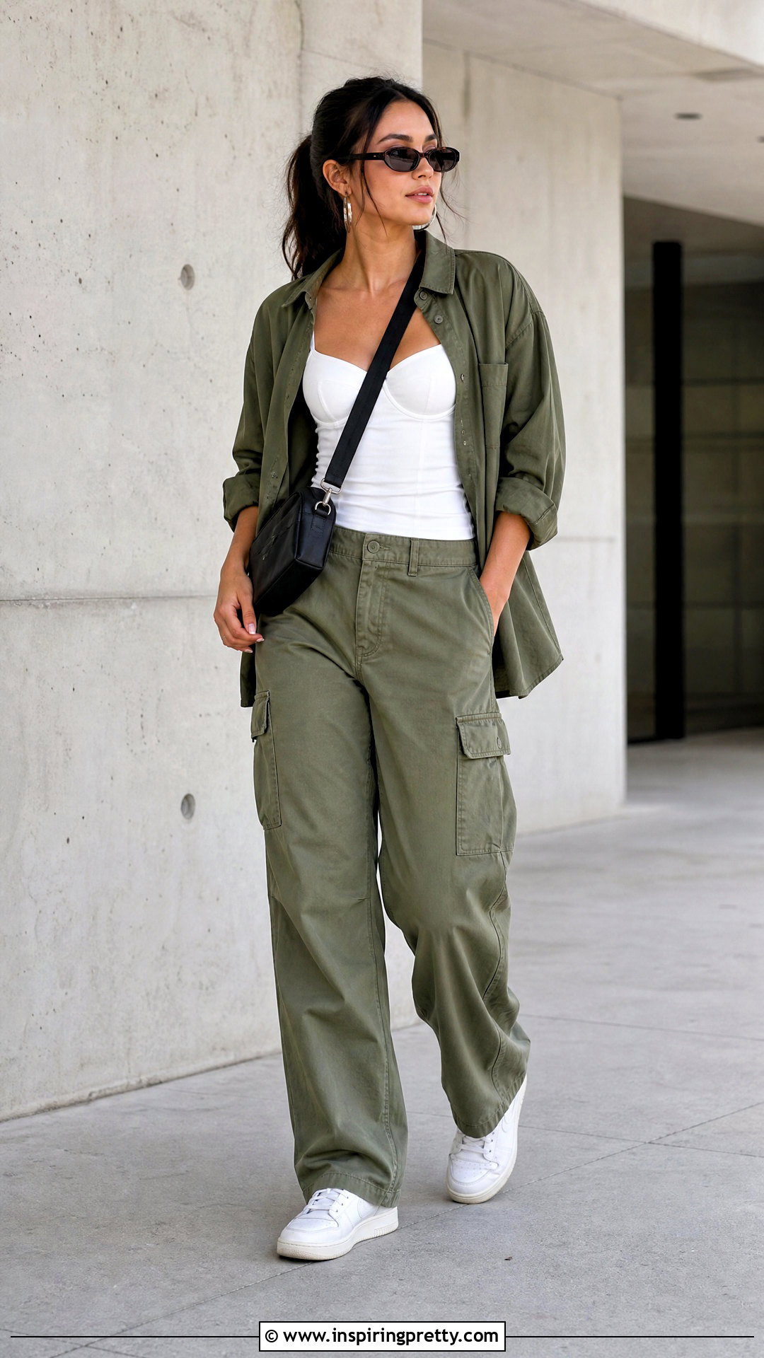 Bustier Tank Top With Cargo Pants - 25 bustier tank top outfit ideas