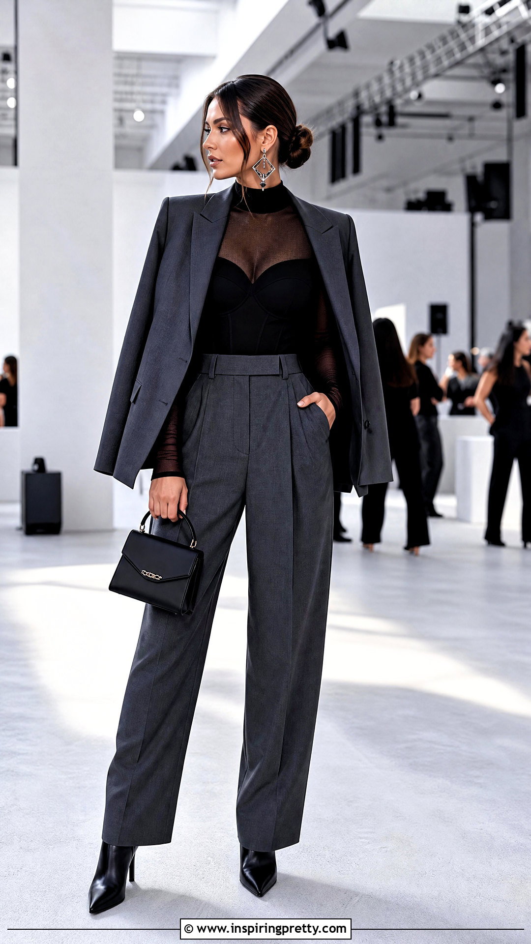 Bustier Top Over A Mesh Long Sleeve Top - 50 bustier top outfits