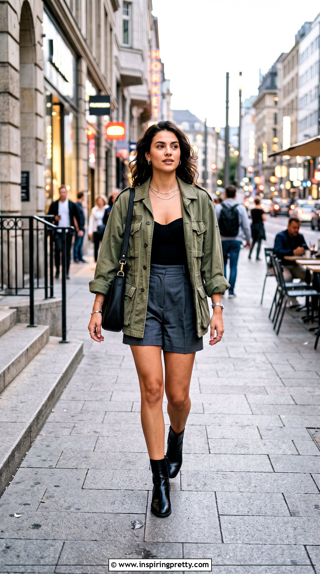 Bustier Top With Shorts And An Oversized Jacket - 25 bustier top with shorts