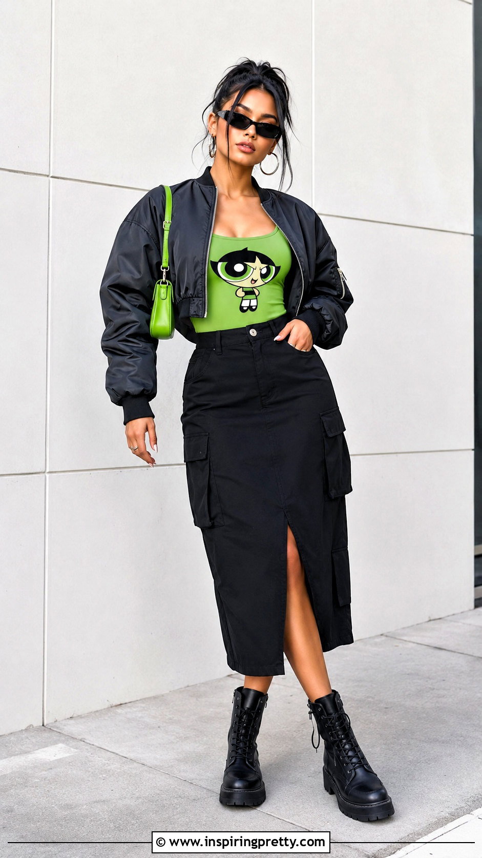 Buttercup Tank Top With Black Cargo Skirt - 20 powerpuff girls tank tops