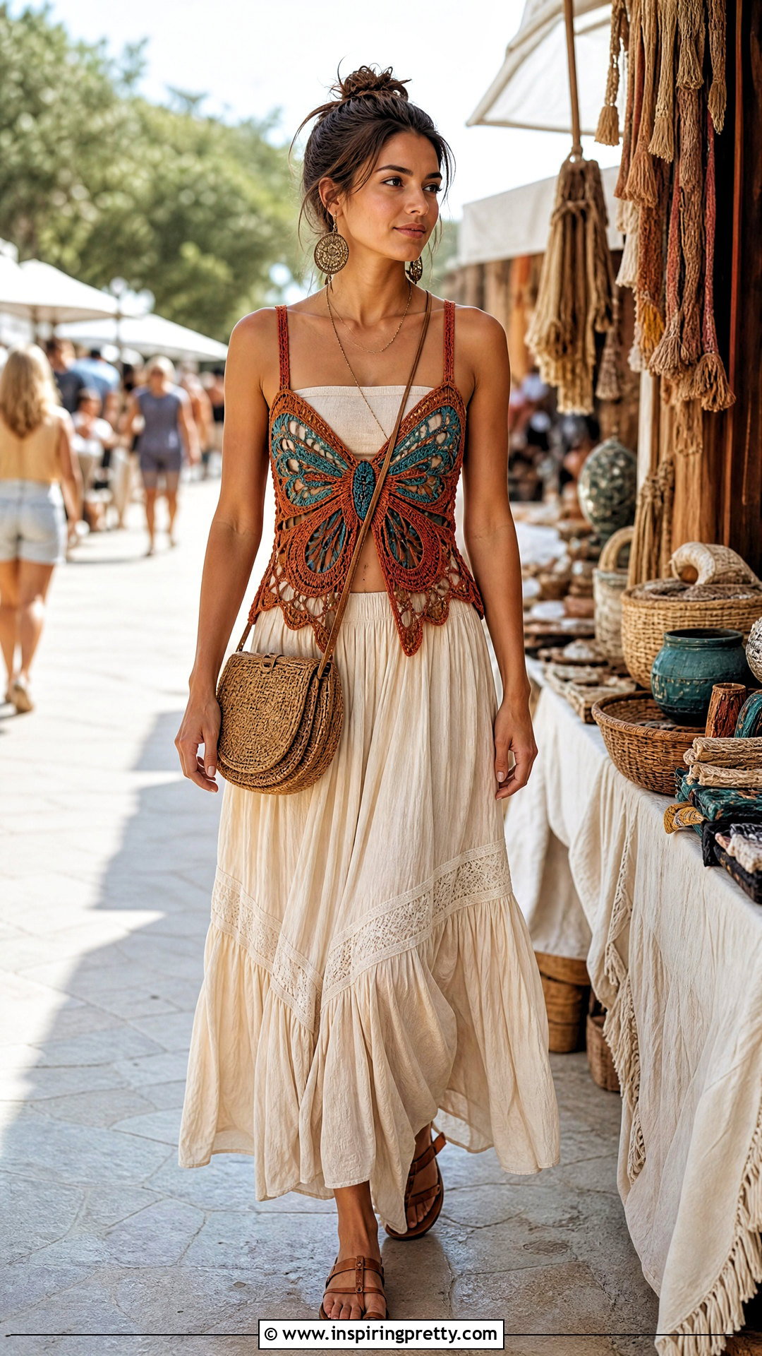 Butterfly Crochet Top Boho Outfit - 50 butterfly crochet top outfit ideas