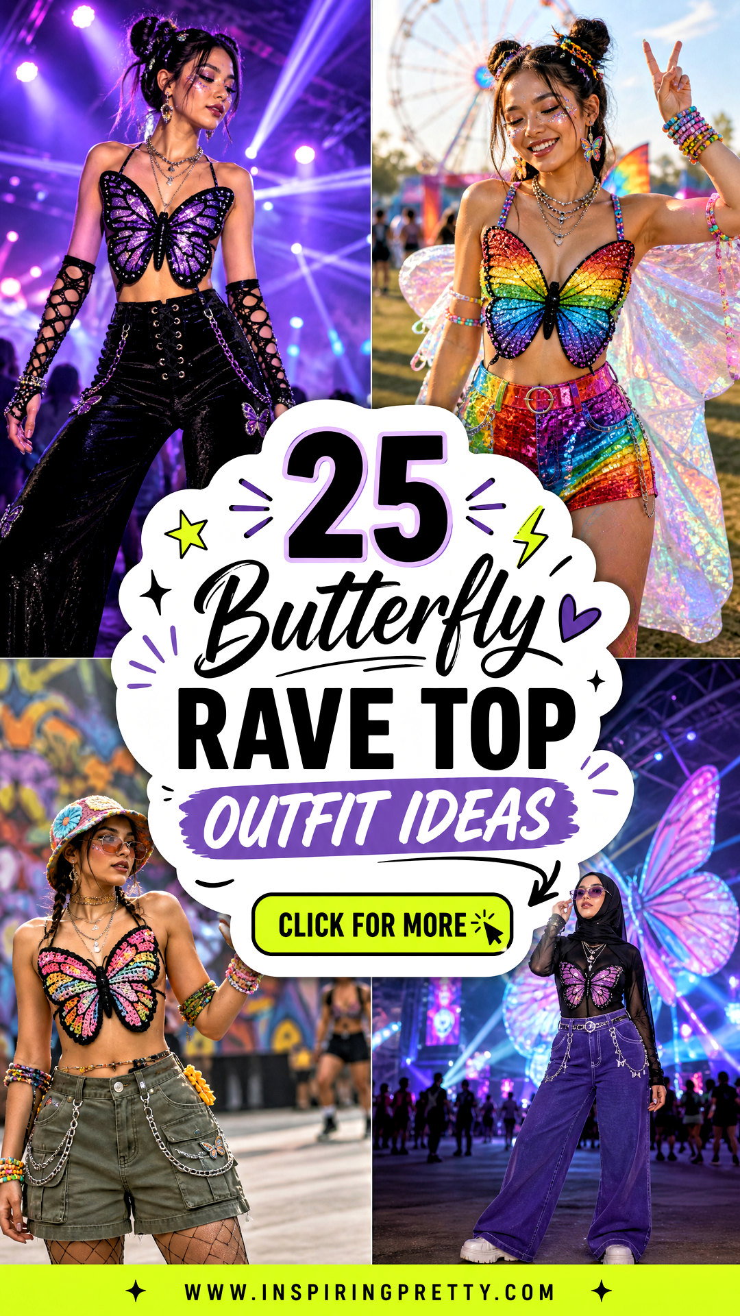25 Butterfly Rave Top Outfit Ideas for Bold Festival Style - 25 Butterfly Rave Top Outfit Ideas for Bold Festival Style