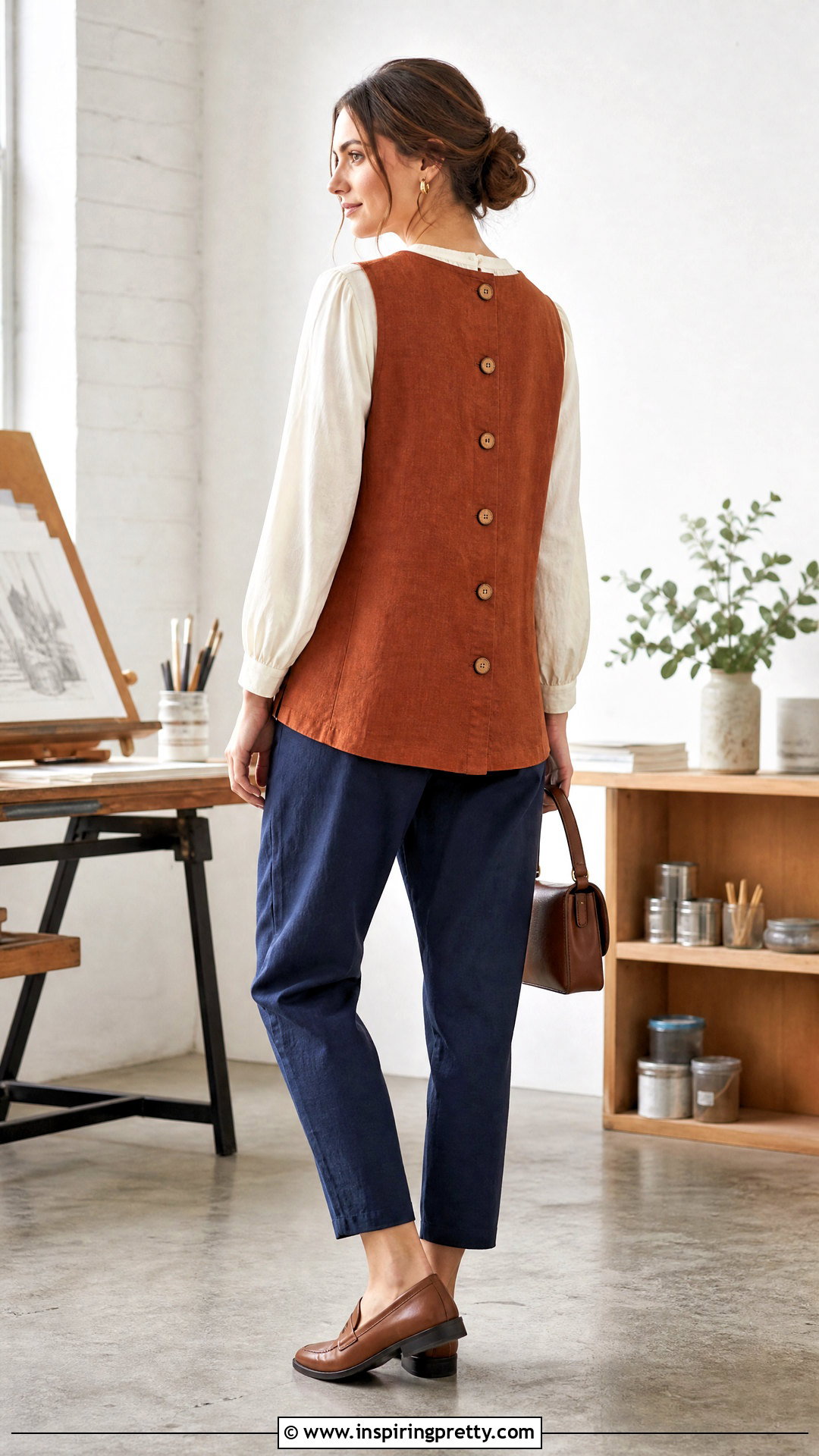 Button Back Apron Top - 20 apron top tutorials
