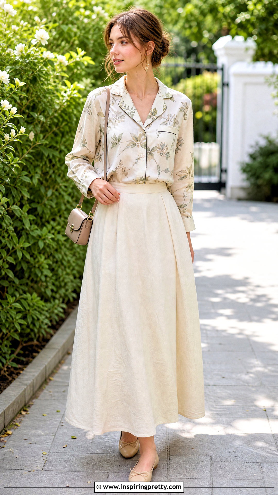 Button Down Pajama Top With A Line Maxi Skirt - 20 button down pajama top outfit ideas