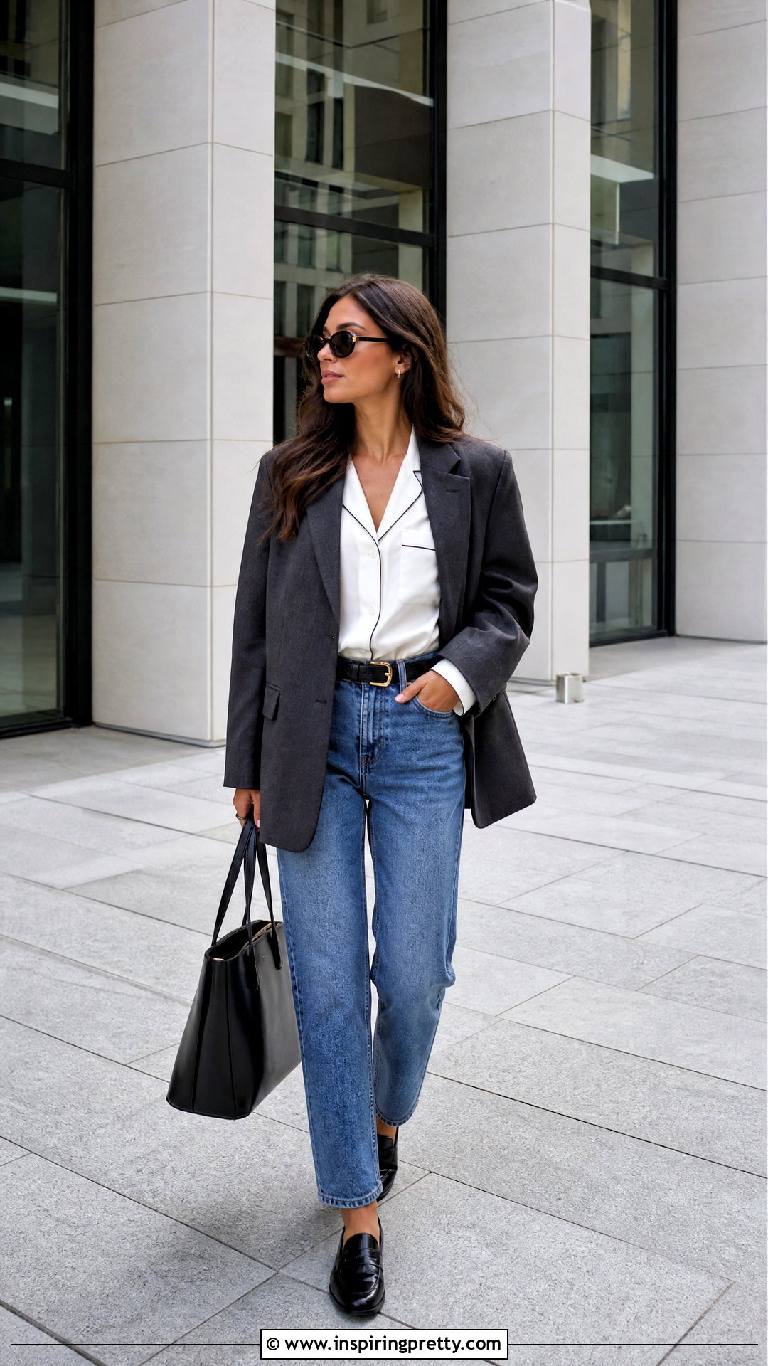 Button Down Pajama Top With Blazer And Jeans - 20 button down pajama top outfit ideas