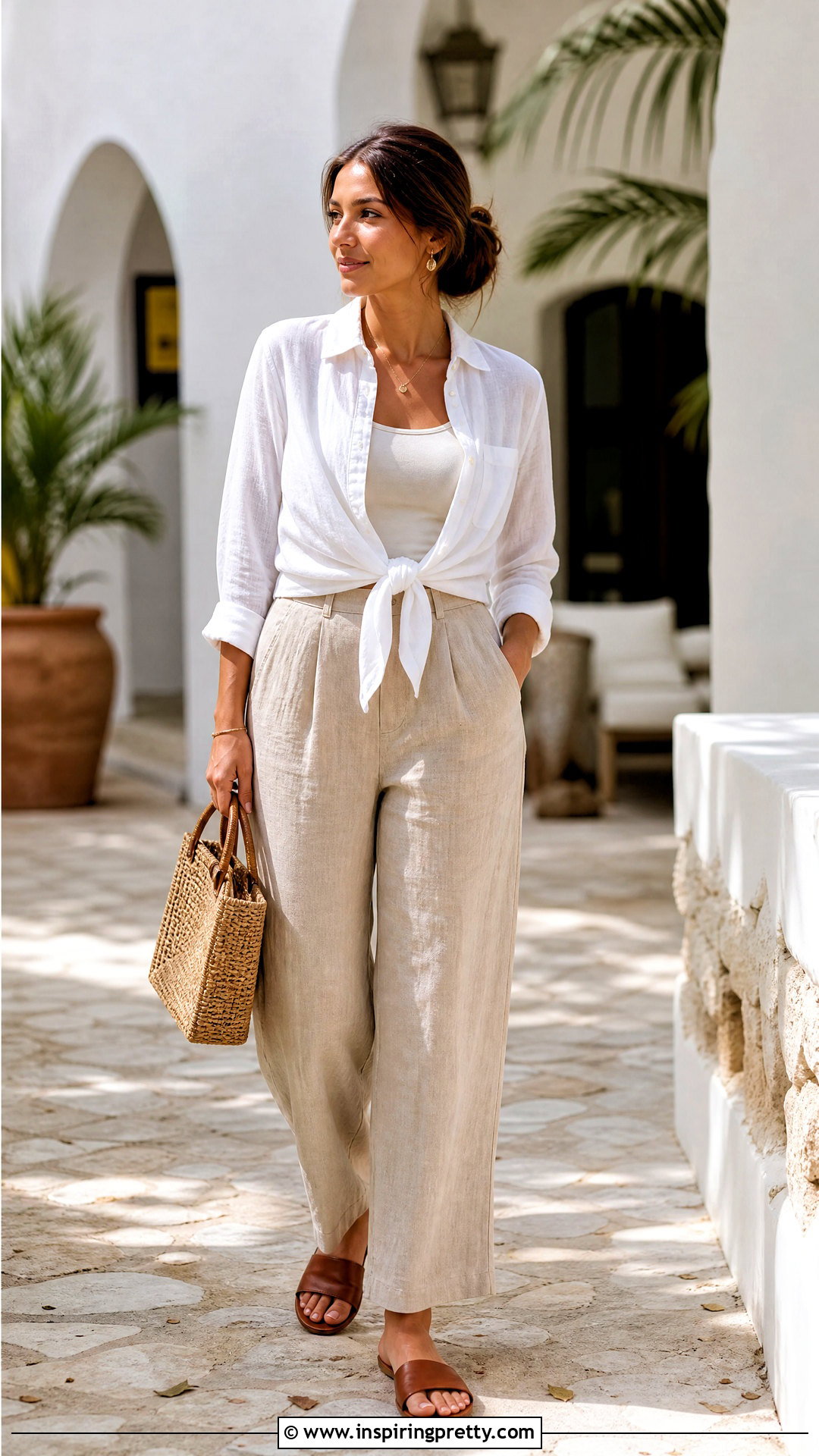 Button Down Shirt Crop Top With Linen Pants - How To Make A Shirt Look Like A Crop Top (25 Ways)