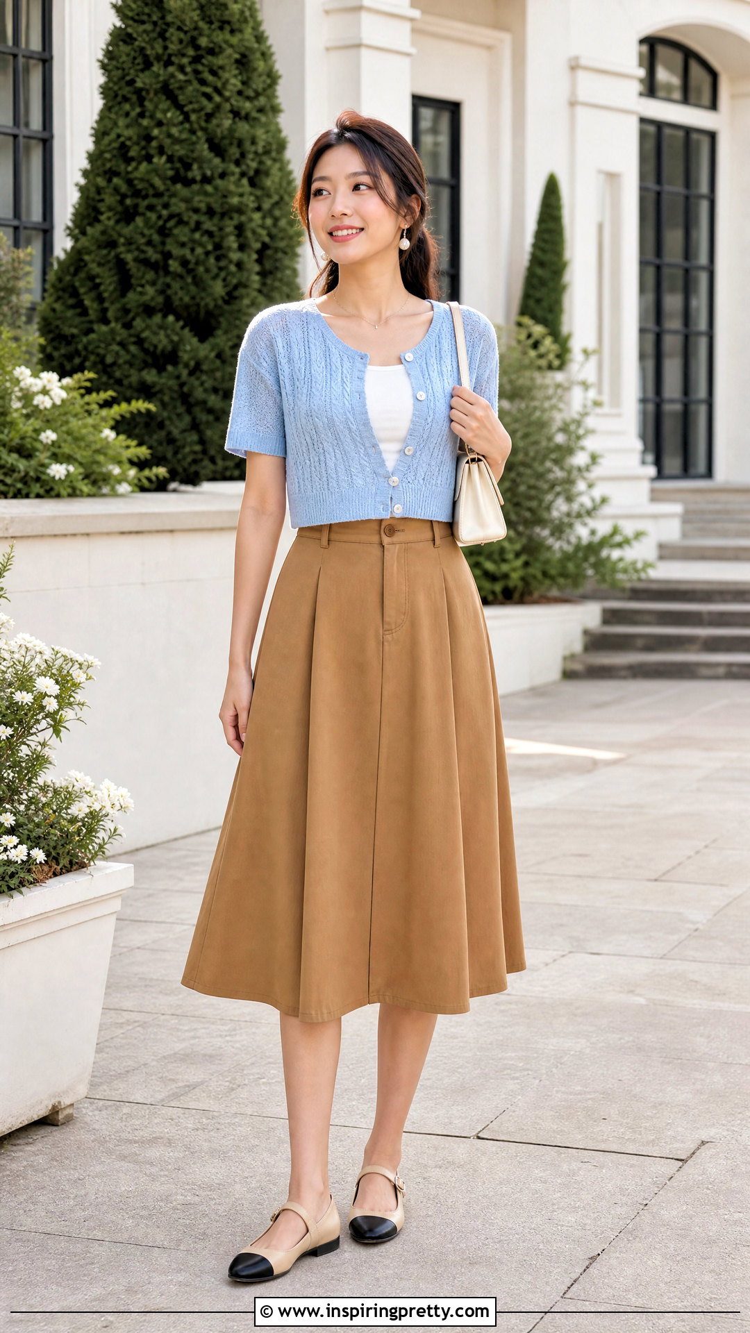 Button Front Knitted Crop Top With A Line Skirt - 20 Knitted Crop Tops On Hangers