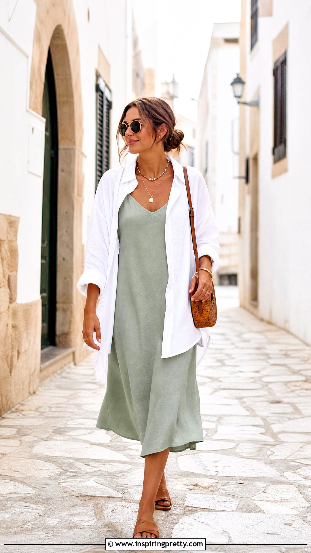 Button Up Summer Top Over A Slip Dress - 20 Button-Up Summer Top outfit ideas