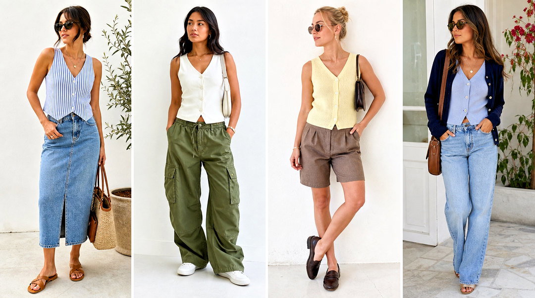 20 Button-Up Tank Top Style Outfit Ideas for Sunny Days