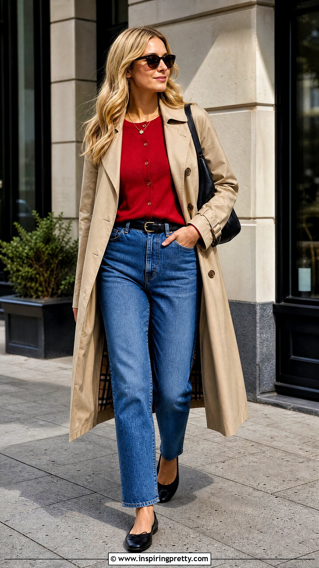 Buttoned Cardigan Top With Straight Jeans - 50 fall tops outfit ideas