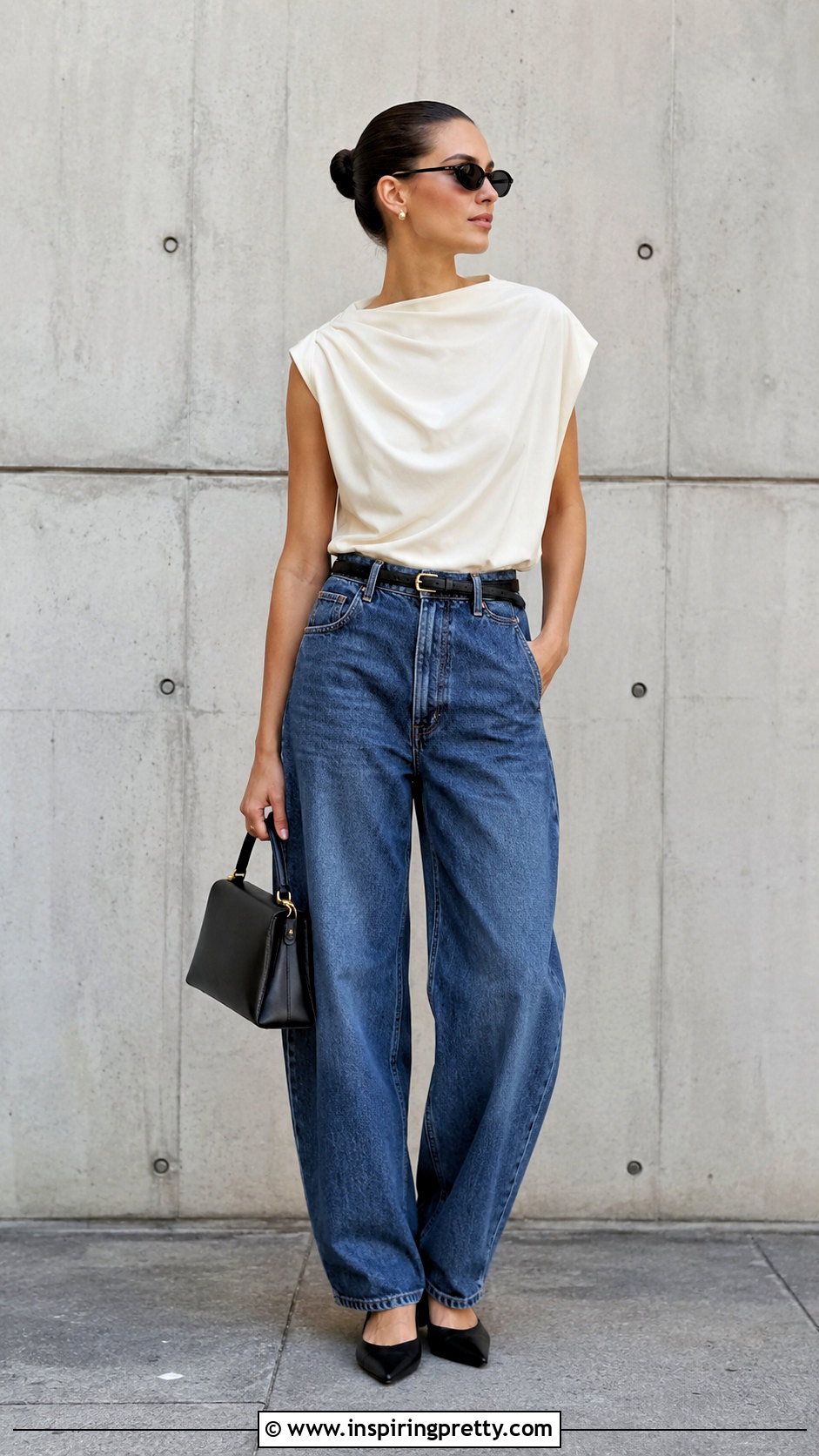 COS Draped Top With Barrel Leg Jeans - 20 cos draped tops