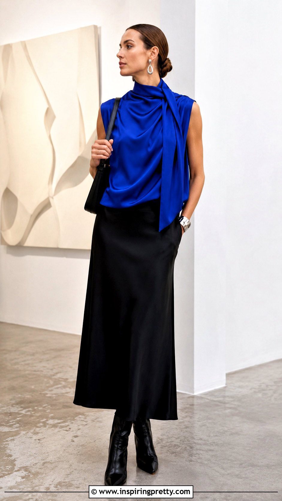 COS Draped Top With Black Midi Skirt - 20 cos draped tops