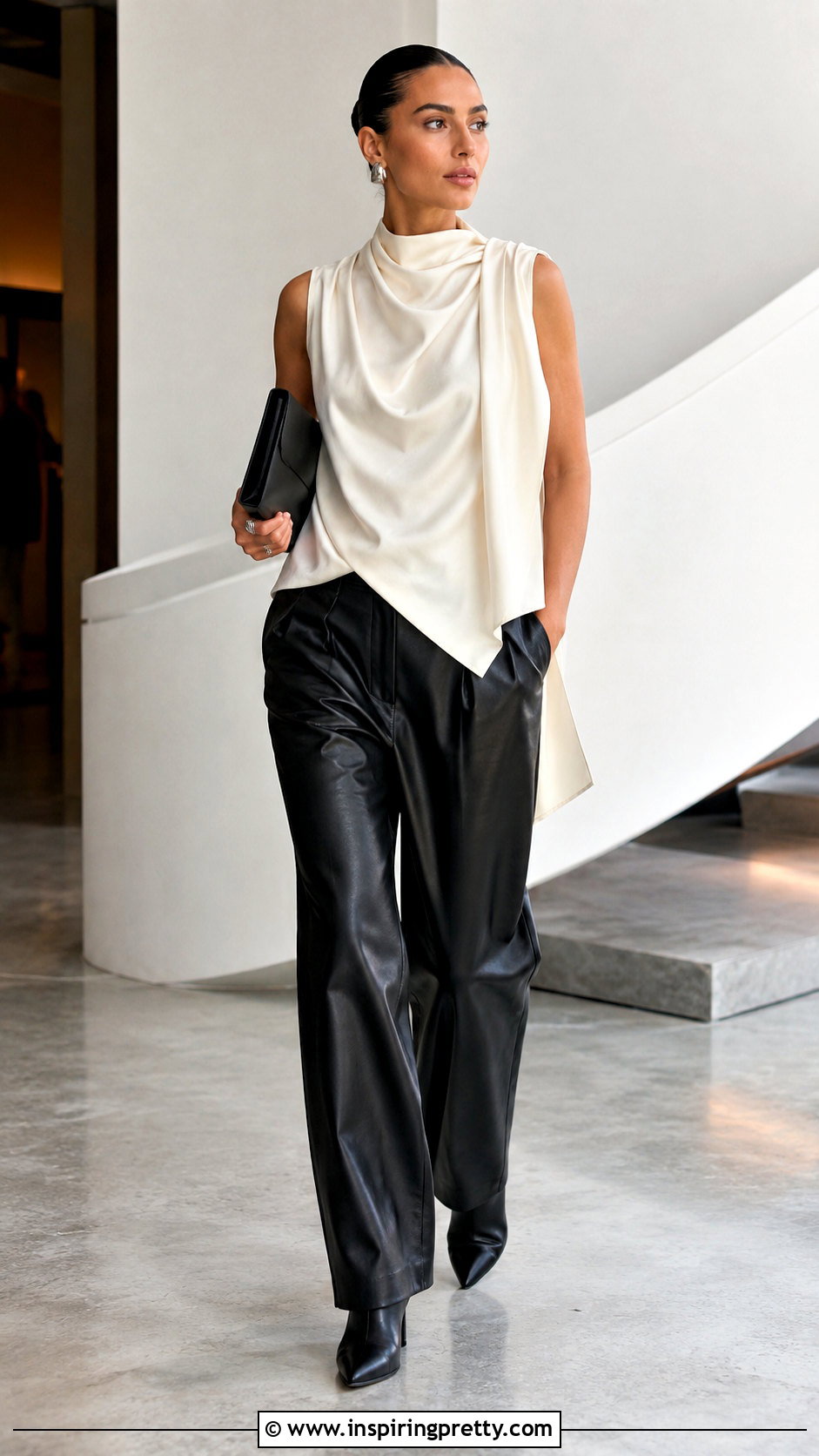 COS Draped Top With Leather Trousers - 20 cos draped tops