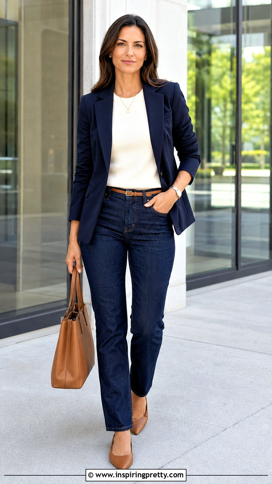 Cable and Gauge Sleeveless Top With Blazer And Jeans - 25 cable and gauge tops outfit ideas