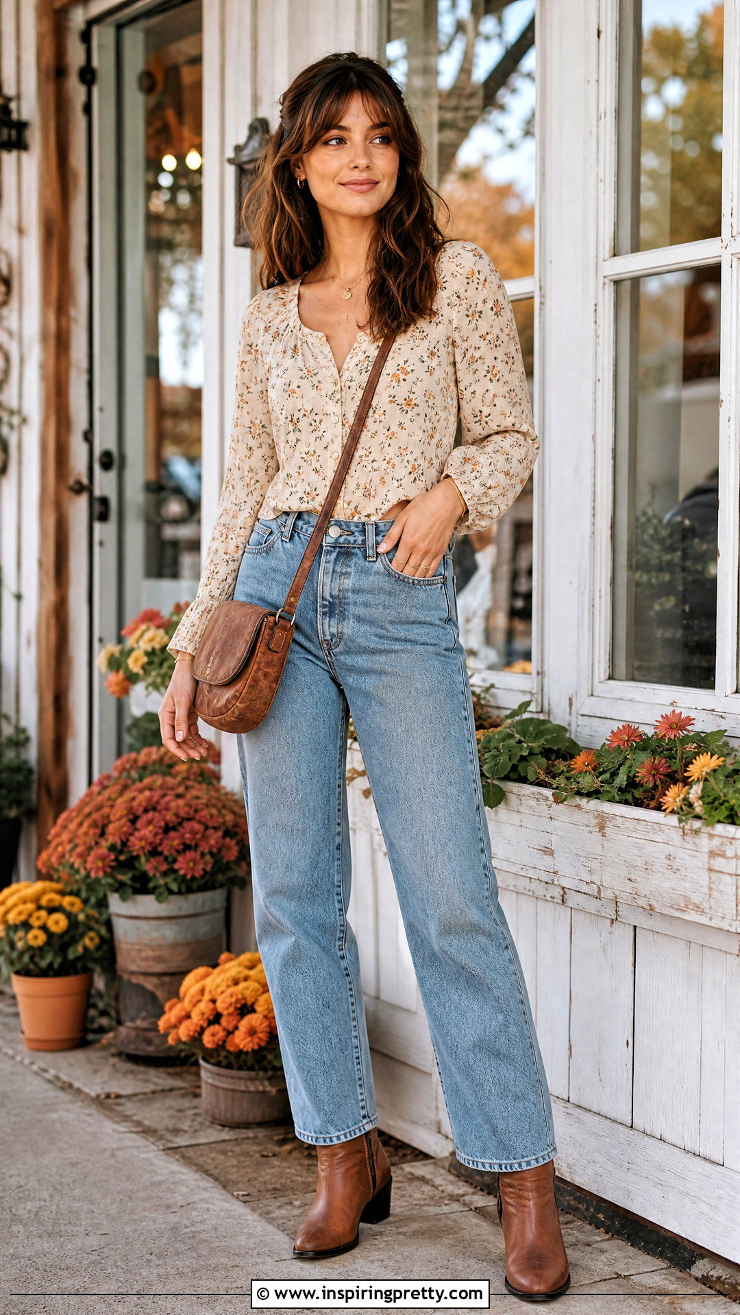 Calico Print Cottagecore Top With Vintage Jeans - 25 Cottagecore Tops For Women