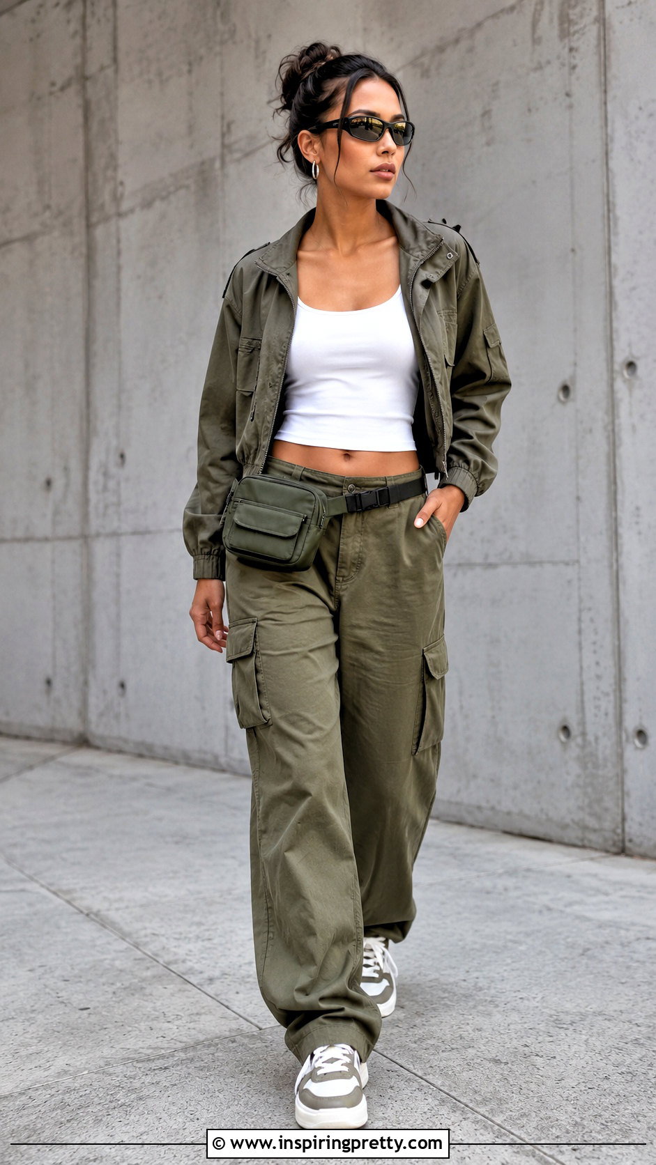 Cami Top With Cargo Pants - 50 cami tops outfit ideas