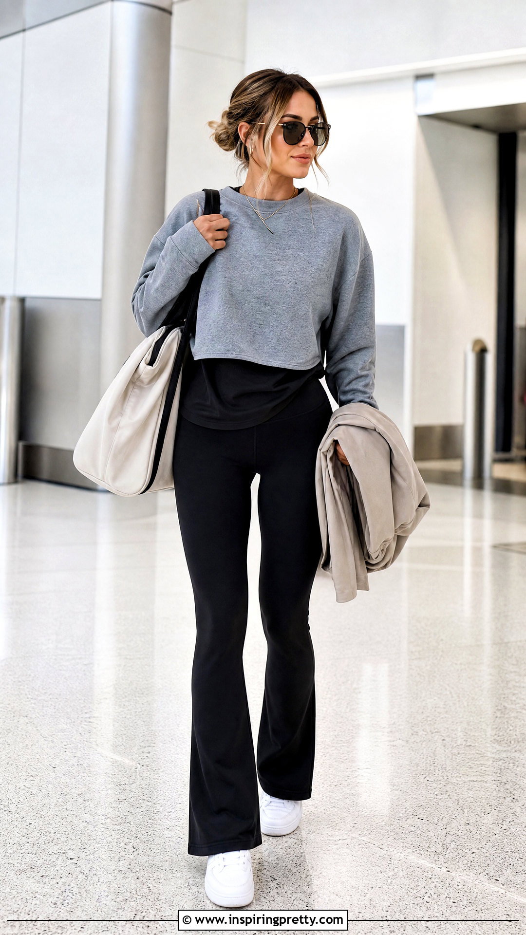 Cami Under Crop Top With Flare Leggings - 25 cami under crop top outfit ideas