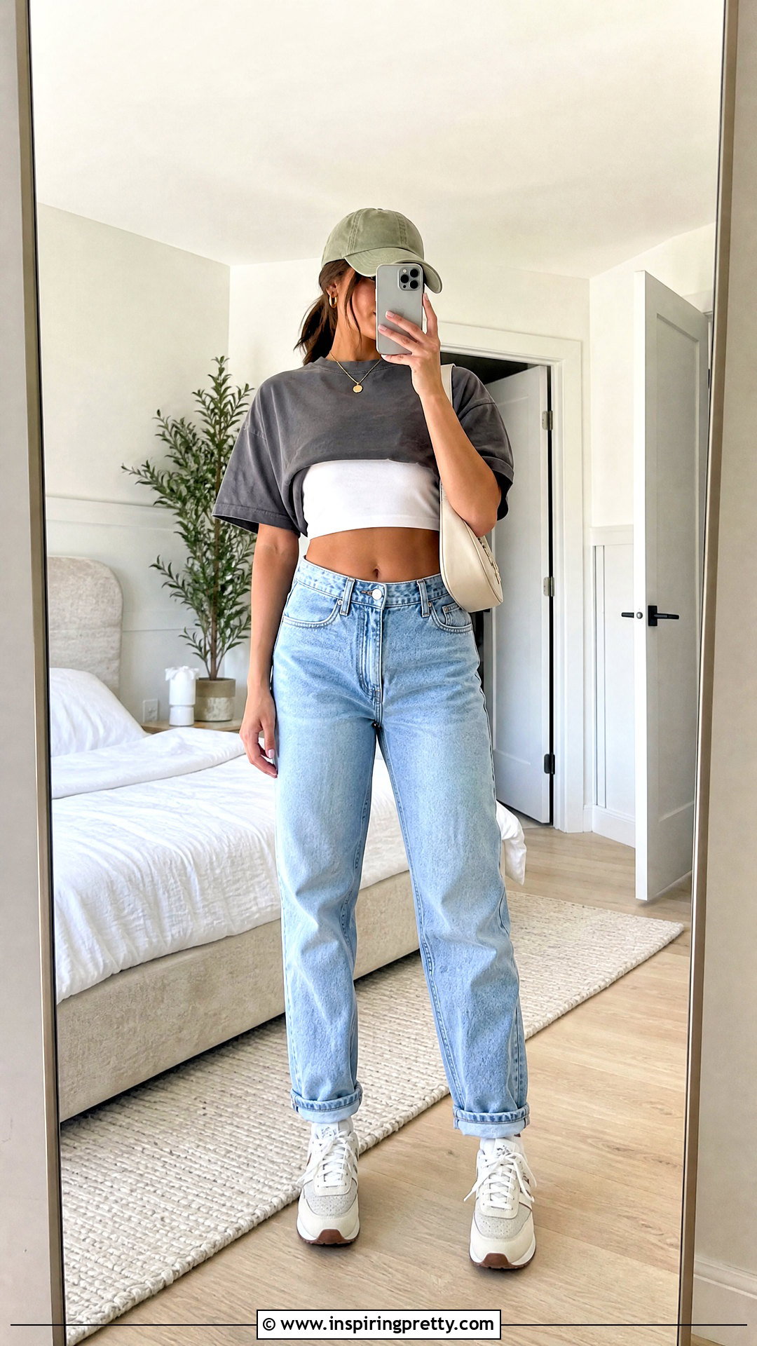 Camisole Tucked Crop Top - how to turn a shirt into a crop top (20 ways)