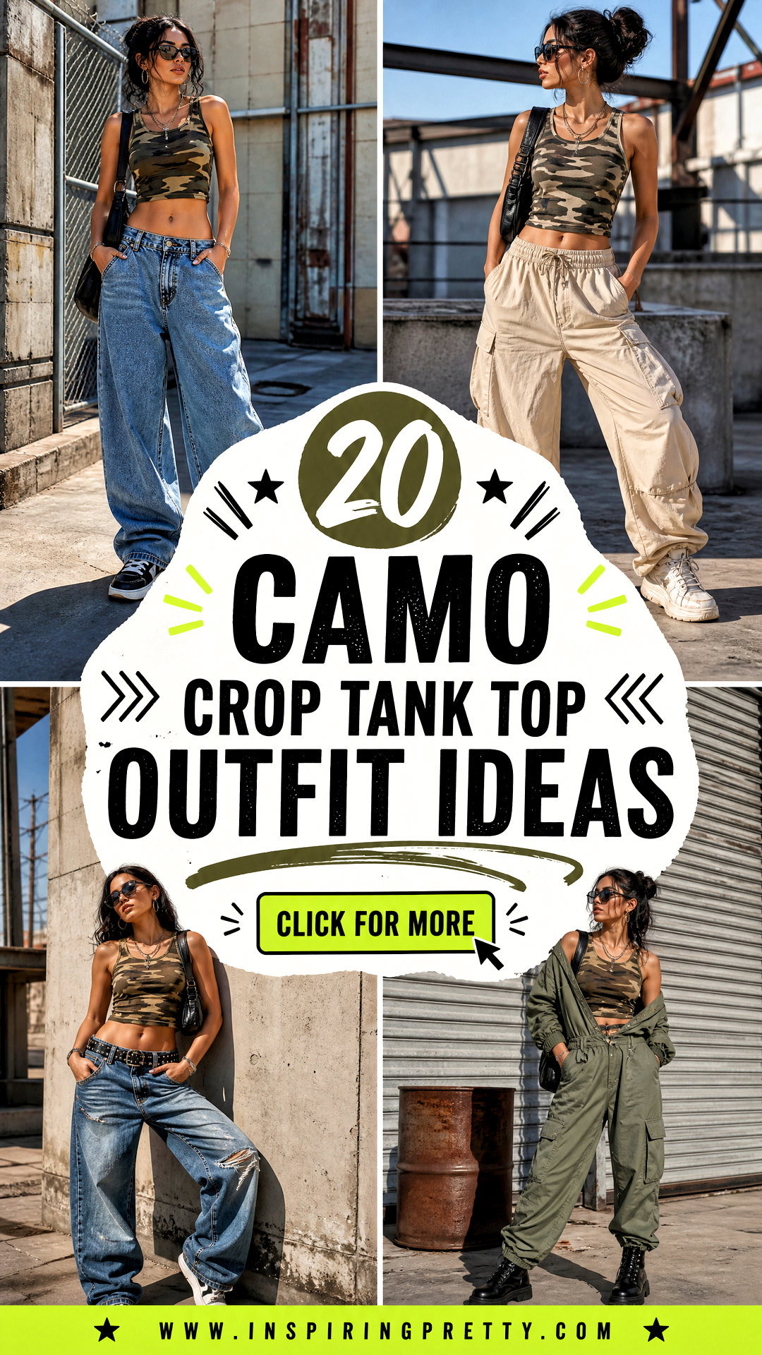 20 Camo Crop Tank Top Outfit Ideas for Edgy Summer Style - 20 Camo Crop Tank Top Outfit Ideas for Edgy Summer Style