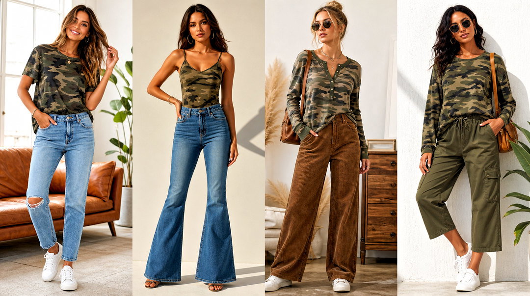 20 Camo Print Casual Top Outfit Ideas for Laid-Back Days