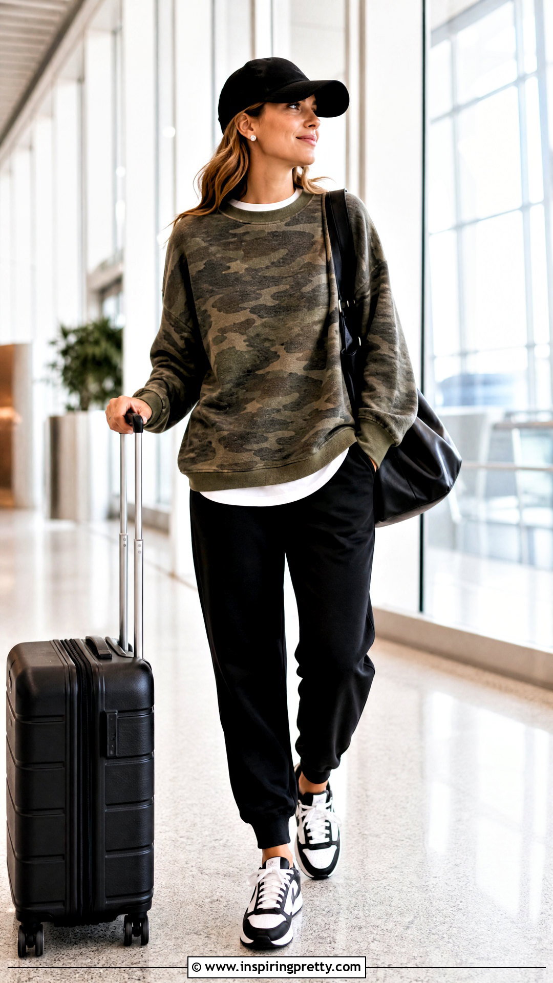 Camo Print Pullover With Black Sweatpants - 20 camo print casual top outfit ideas