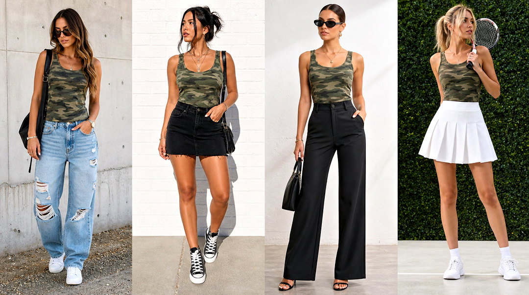 20 Camo Tank Top Fashion Outfits for Rugged Summer Style