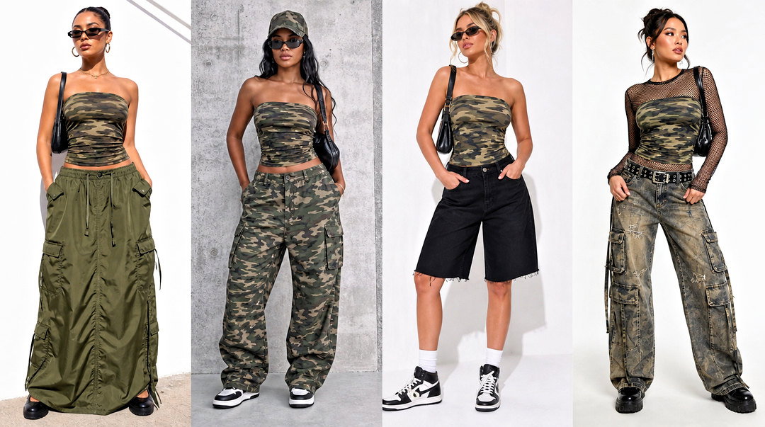 25 Camouflage Tube Top Outfit Ideas for Bold Y2K Style