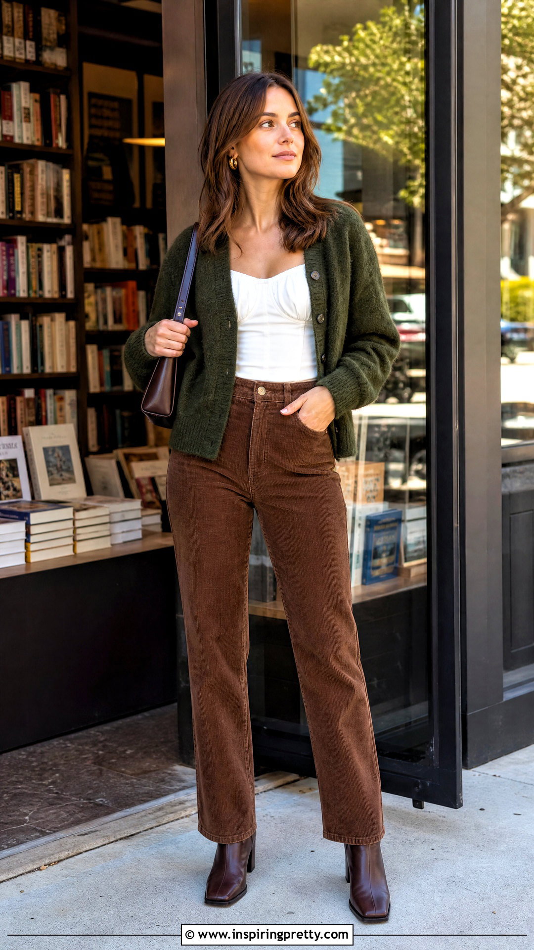 Cannoli Top With Corduroy Pants And A Cardigan - 20 Sunday Best Cannoli Top outfit ideas