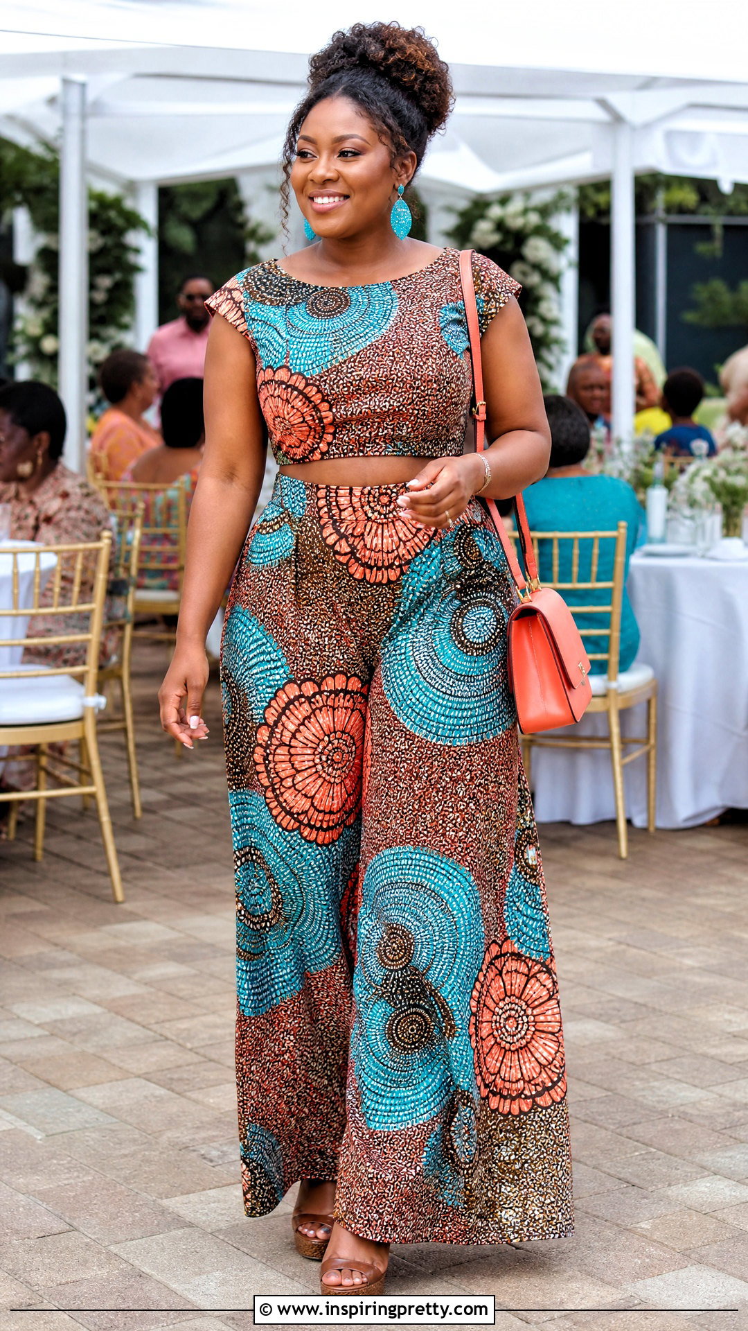 Cap Sleeve Ankara Palazzo Trouser And Crop Top - 50 Ankara Palazzo Trouser And Crop Top outfit ideas