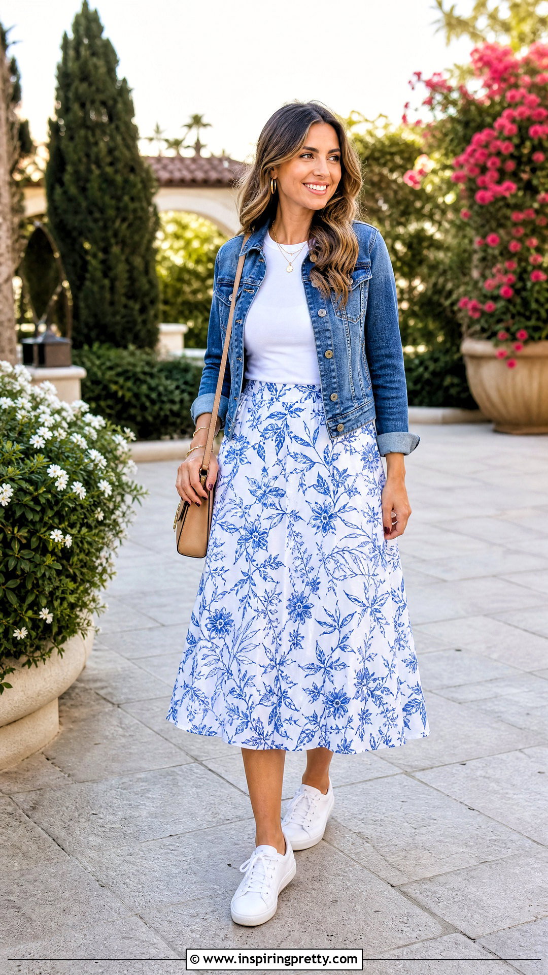 Cap Sleeve Top With Denim Jacket And Skirt - 50 cap sleeve top outfit ideas