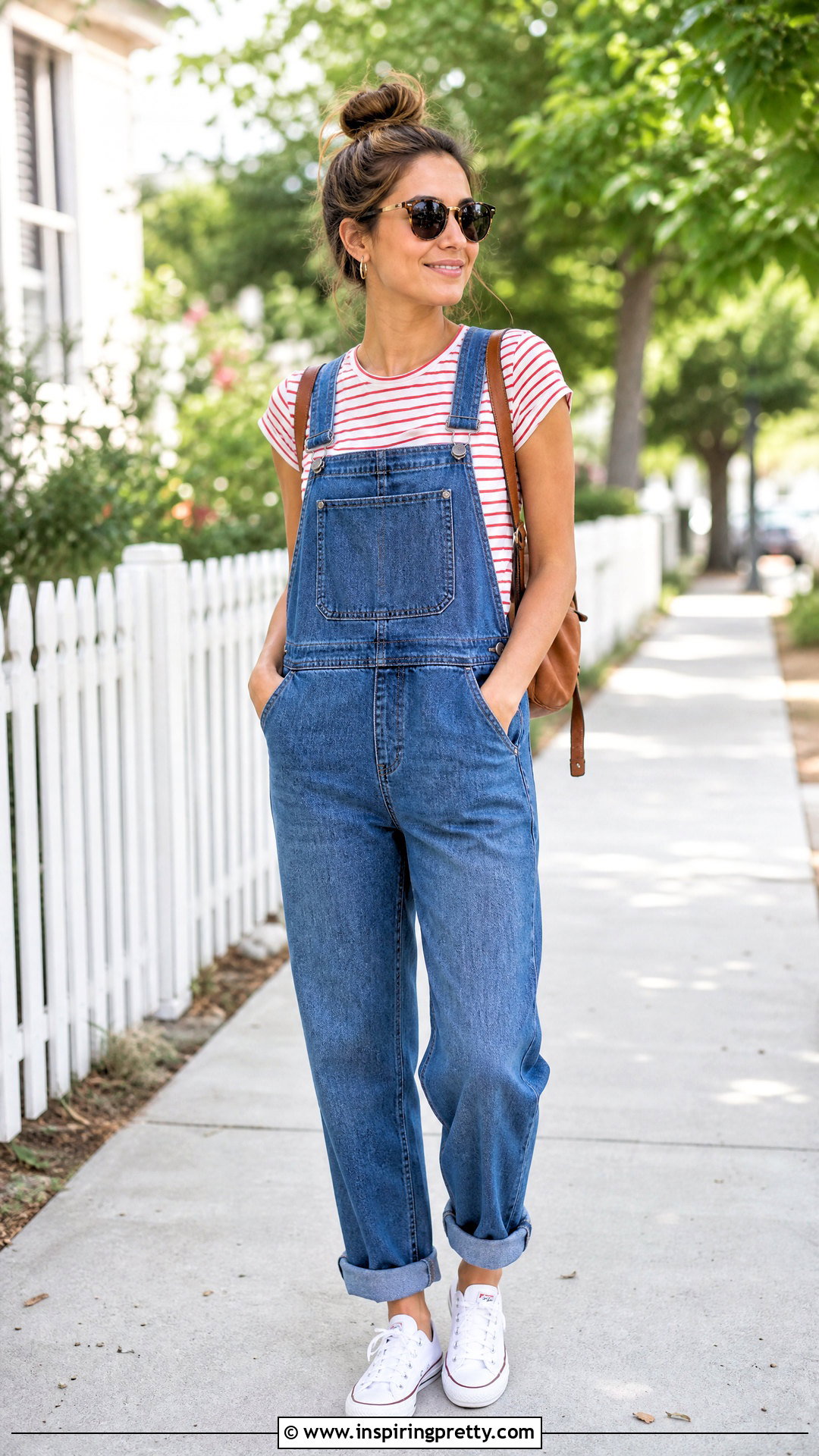 Cap Sleeve Top With Overalls - 50 cap sleeve top outfit ideas