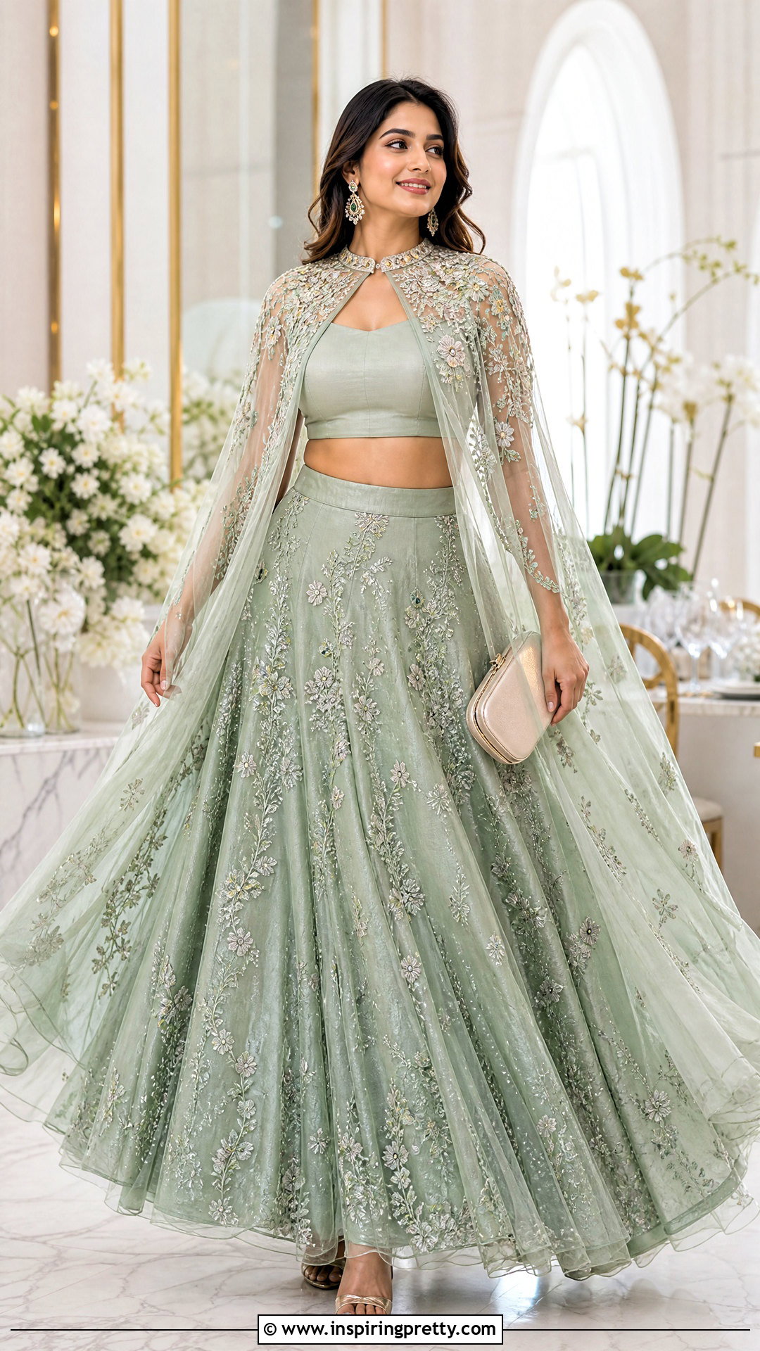 Cape Blouse With Lehenga Skirt - 50 traditional tops for women