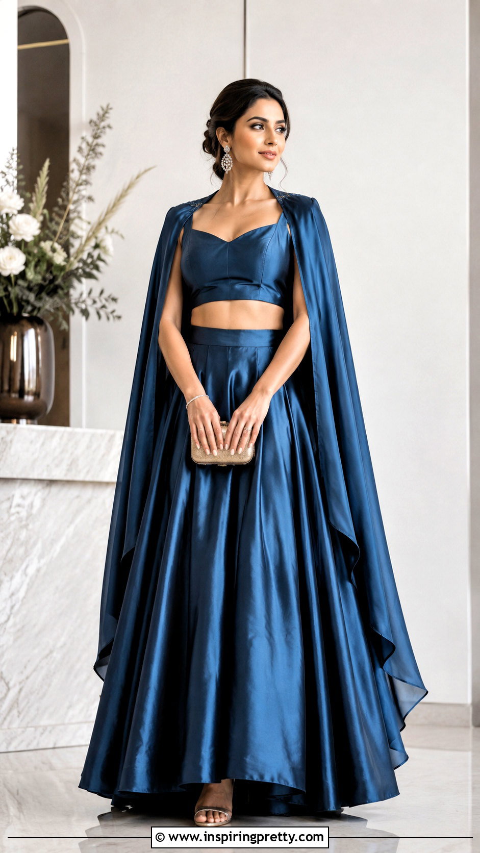 Cape Crop Top With Satin Ghagra - 25 ghagra blouse designs crop tops outfit ideas