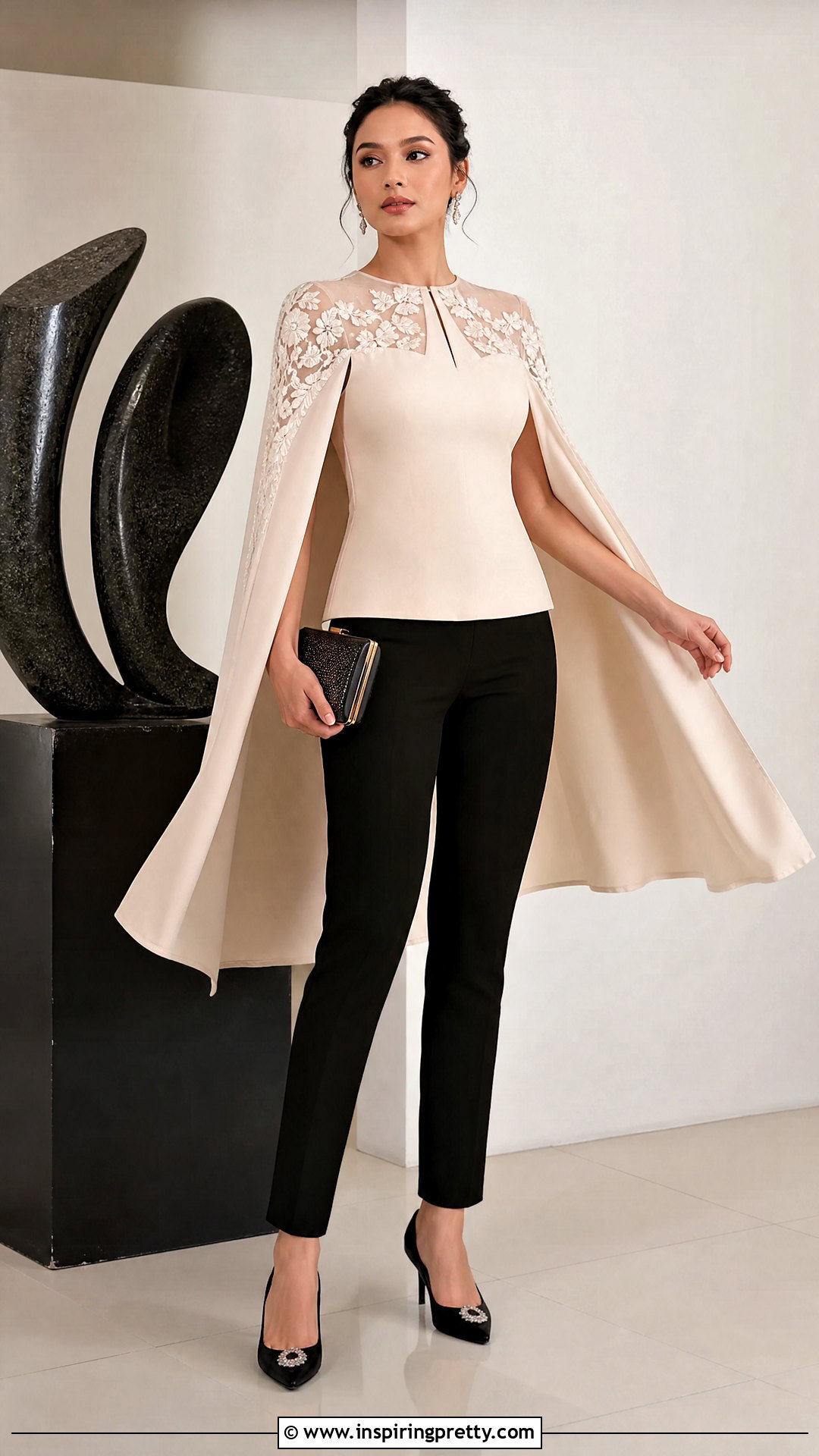 Cape Filipiniana Top With Slim Pants - 50 modern filipiniana top and pants