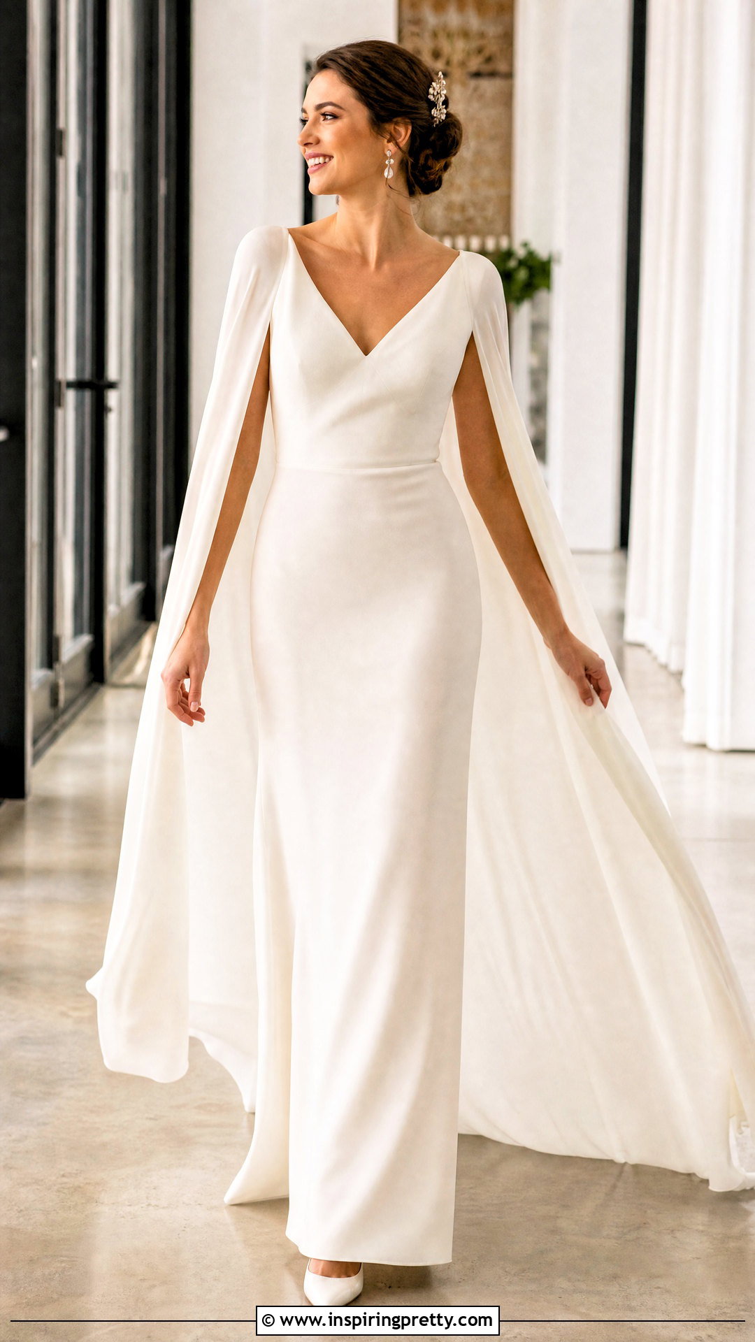 Cape Sleeve Top And Straight Wedding Skirt - 20 Wedding Skirt And Top Two Pieces