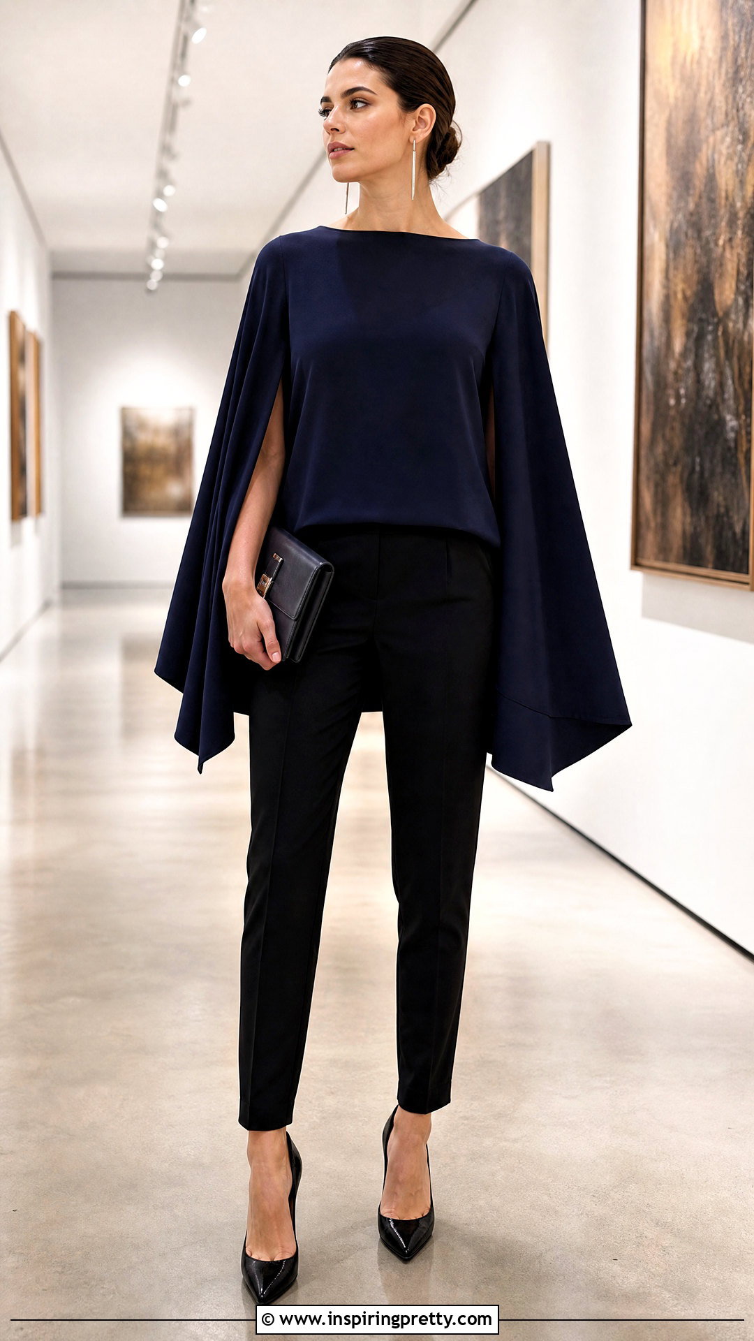 Cape Sleeve Top With Tapered Pants - 50 elegant tops and blouses
