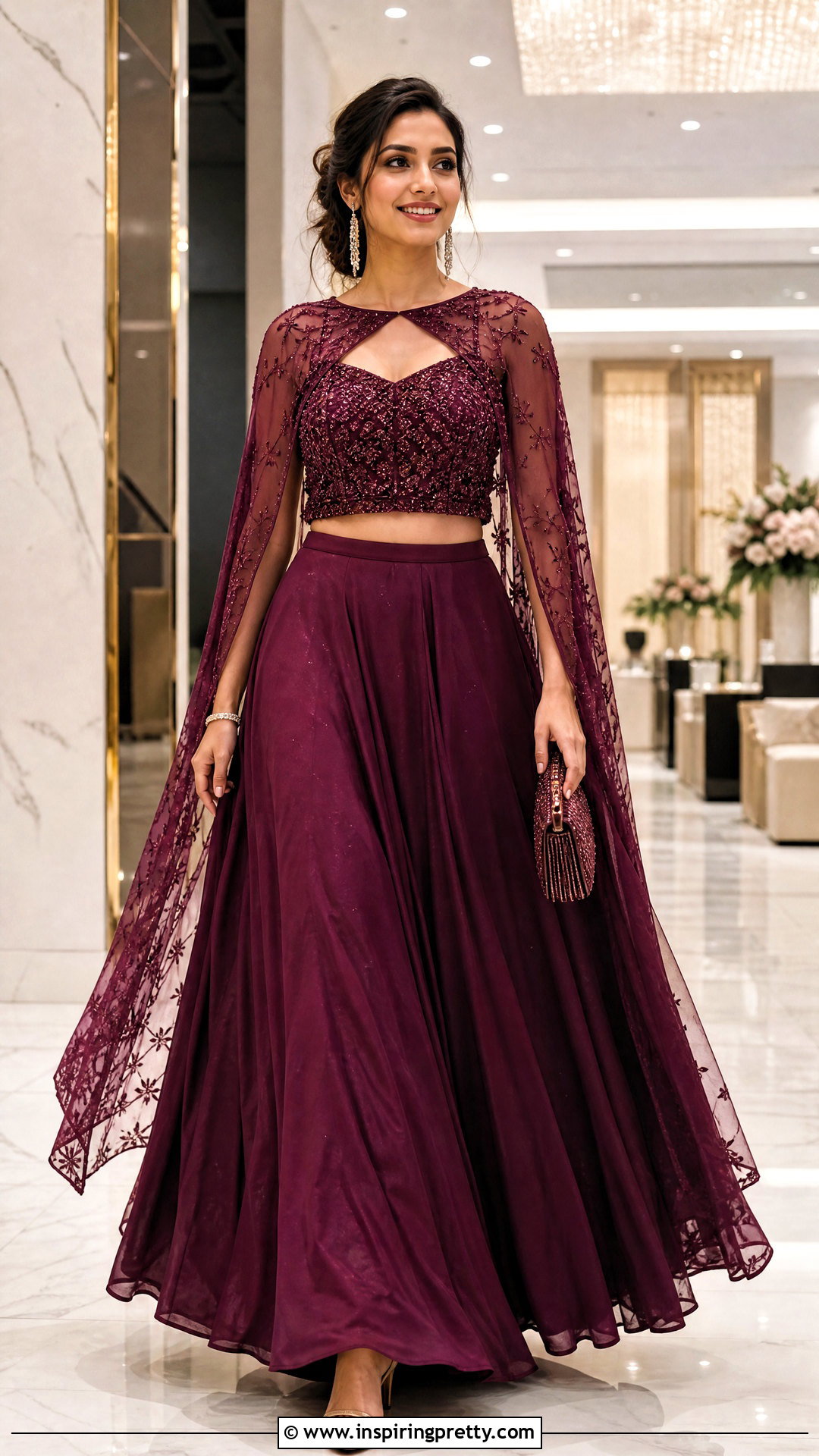 Cape Top And Lehenga Skirt Indian Outfit - 50 skirt and top indian outfits