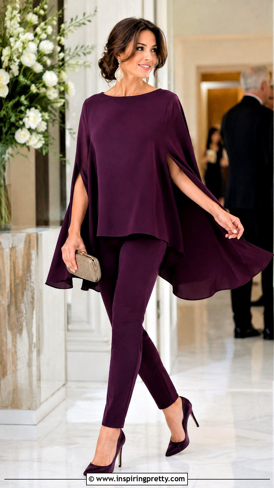 Cape Top And Slim Pants Set - 50 top and pants set