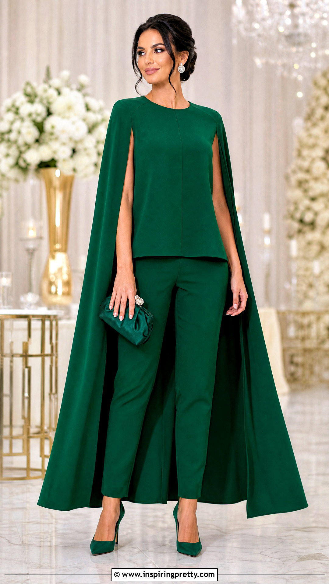 Cape Top And Tapered Trouser Set - 50 two pics trouser and tops