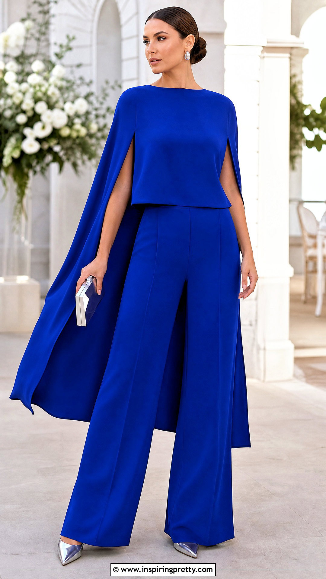 Cape Top And Wide Leg Trousers Set - 20 Matching Top And Trousers Sets
