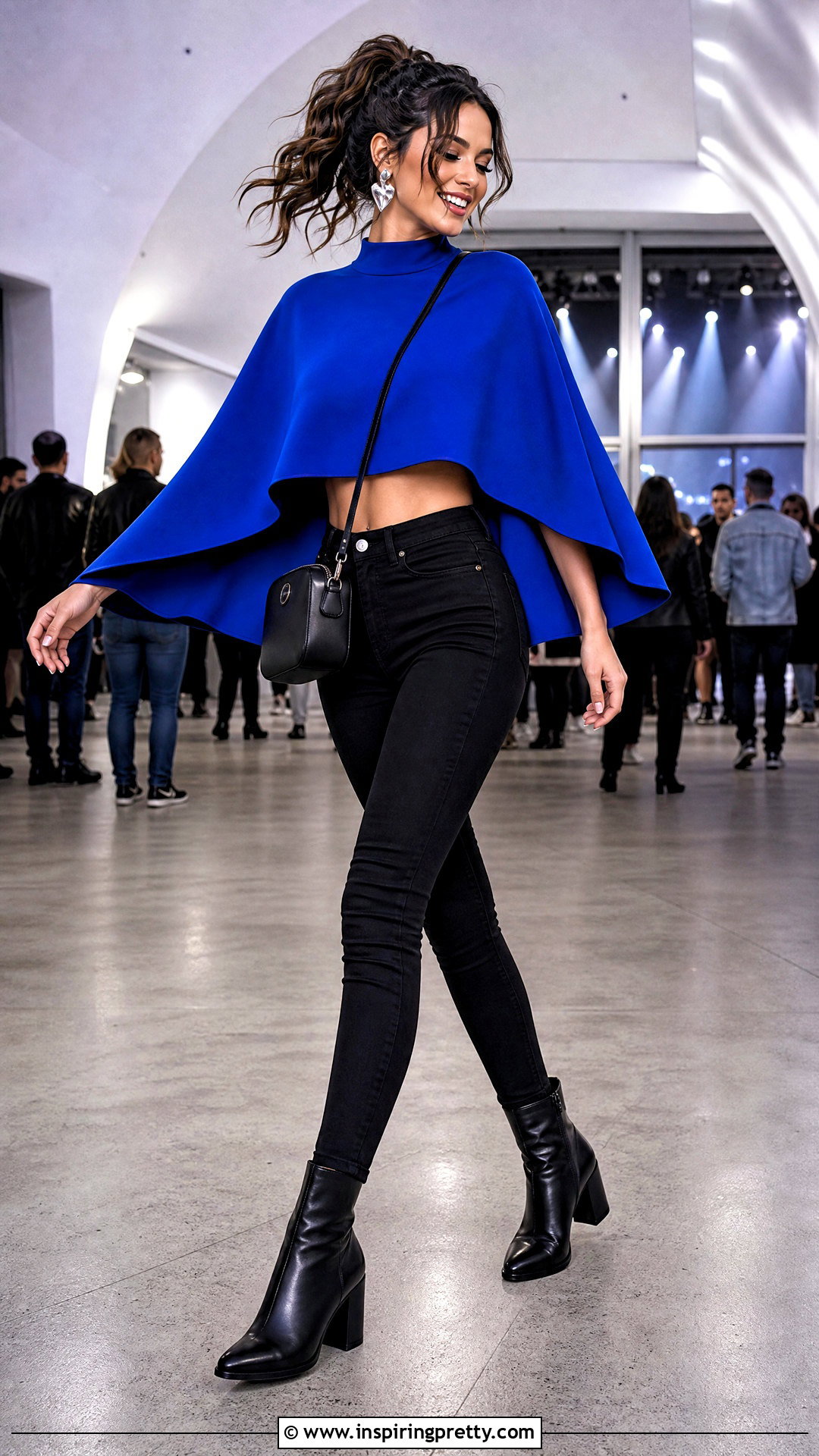 Cape Top Concert Outfit With Black Jeans - 50 Cape Top outfit ideas